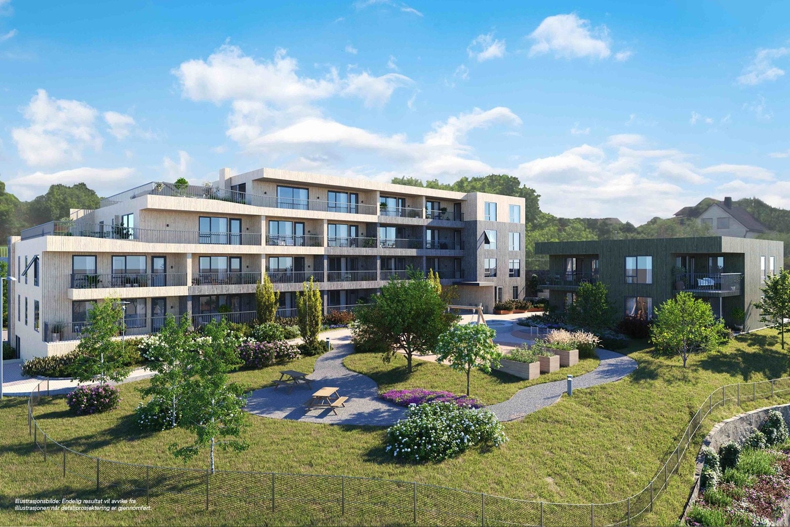 Bygget er plassert med en vestvendt beliggenhet som gir de beste solforhold Galleribilde