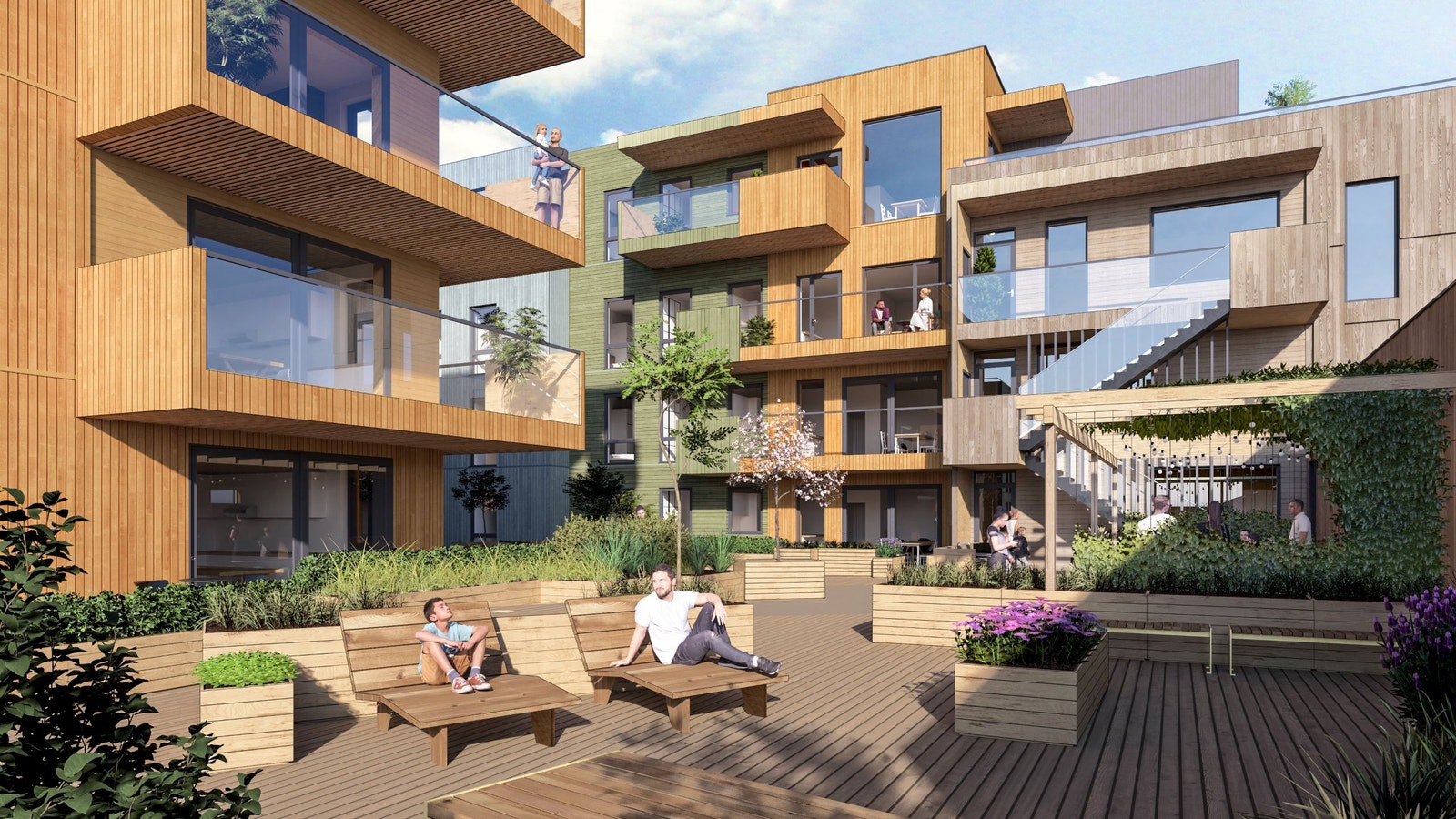 Tolvsrød torg har tre ulike takterrasser med et samlet areal på hele 750m² til bruk av beboerne i sameiet og de som jobber her. Her kan man slappe av og nyte været og den flotte utsikten til ytre Oslofjord, Slottsfjellet og omkringliggende omgivelser. Galleribilde