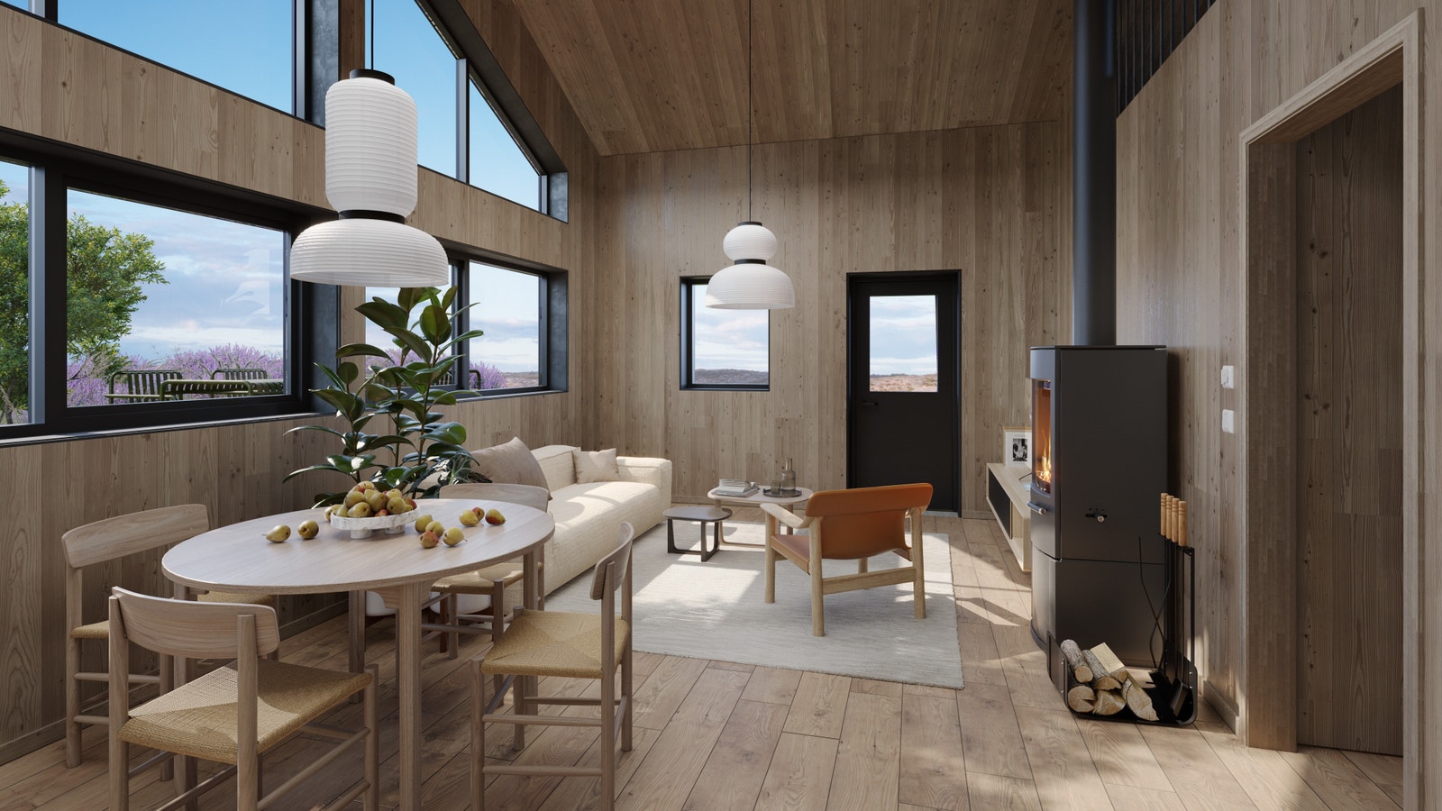 Store vinduer vil skape en nydelige atmosfære innendørs Galleribilde