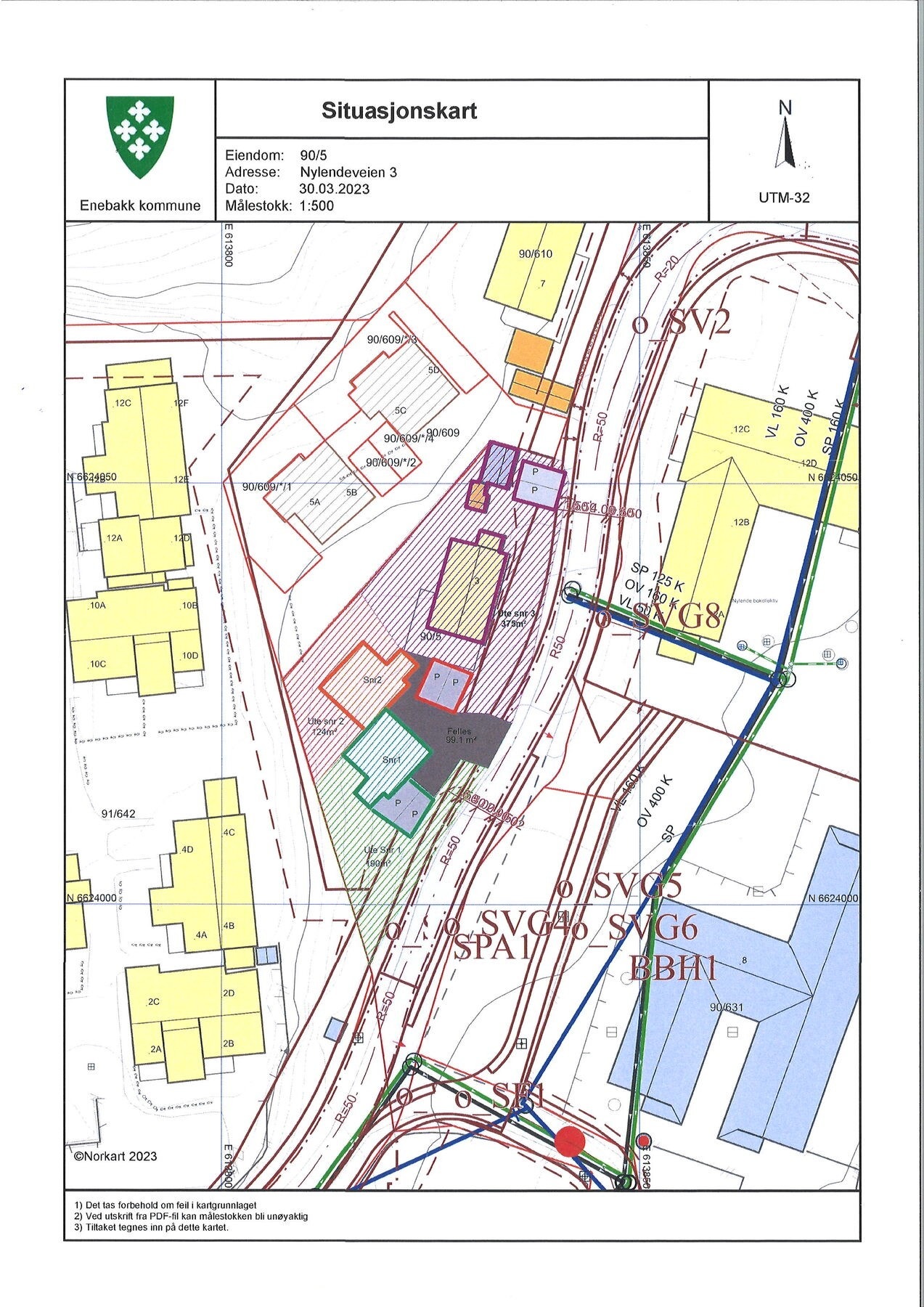 Situasjonskart med Parkeringsløsning Galleribilde