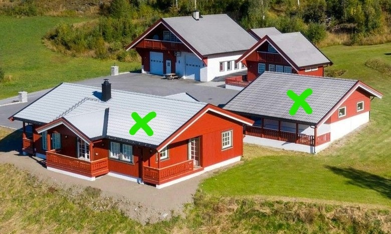 Bolig + garasje sett fra syd-vest. Galleribilde