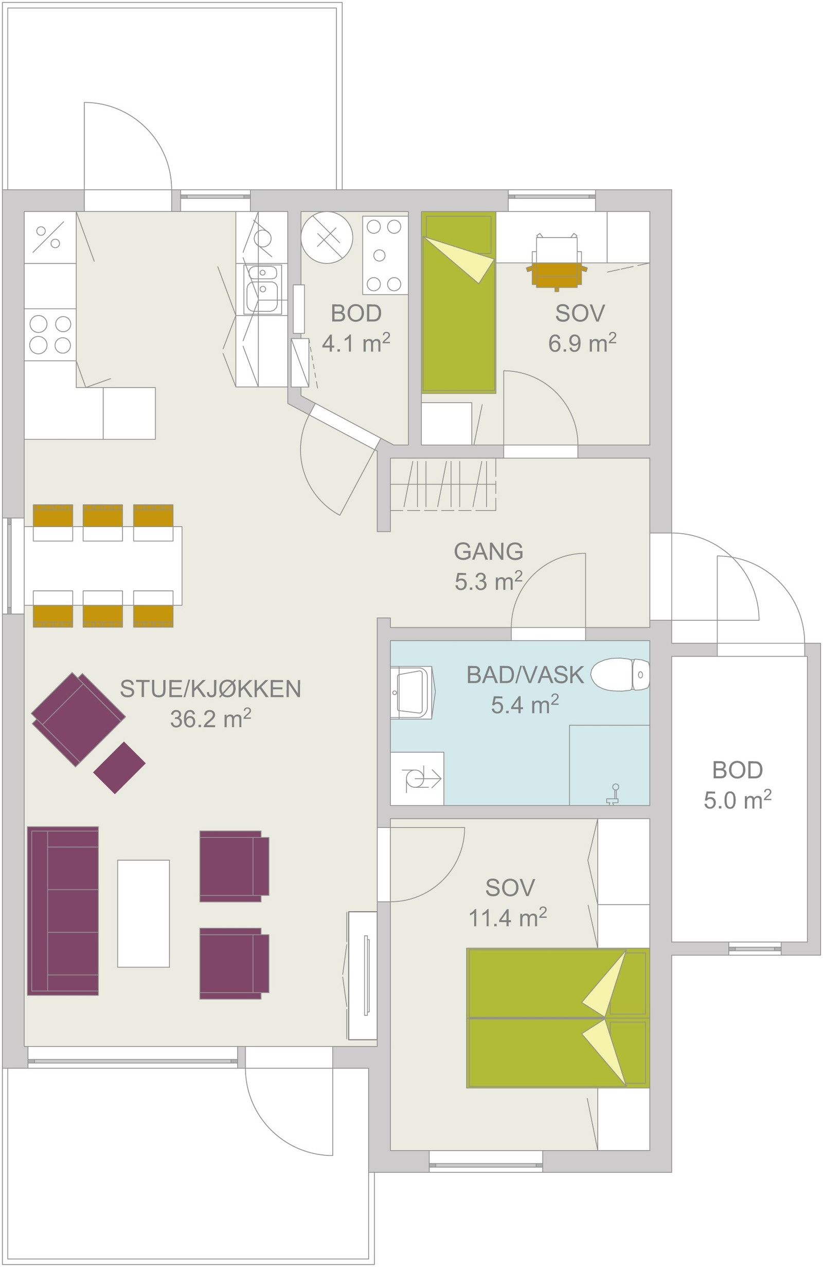 Planløsning, 2.etg. Galleribilde