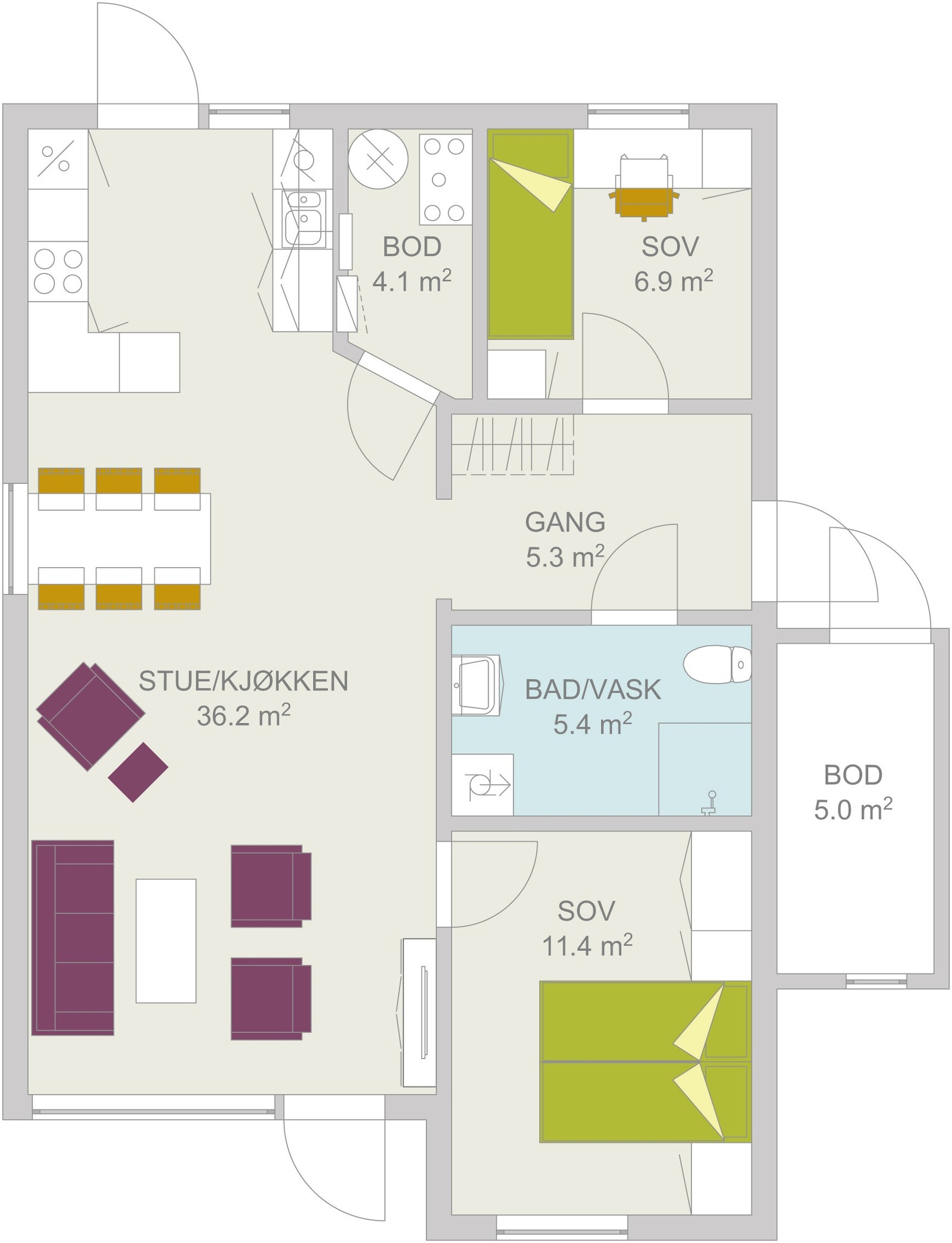 Plantegning, 1.etg Galleribilde