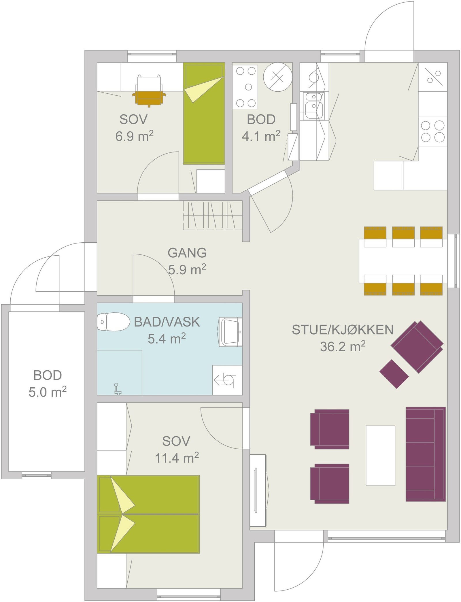 Planløsning, 1.etg Galleribilde