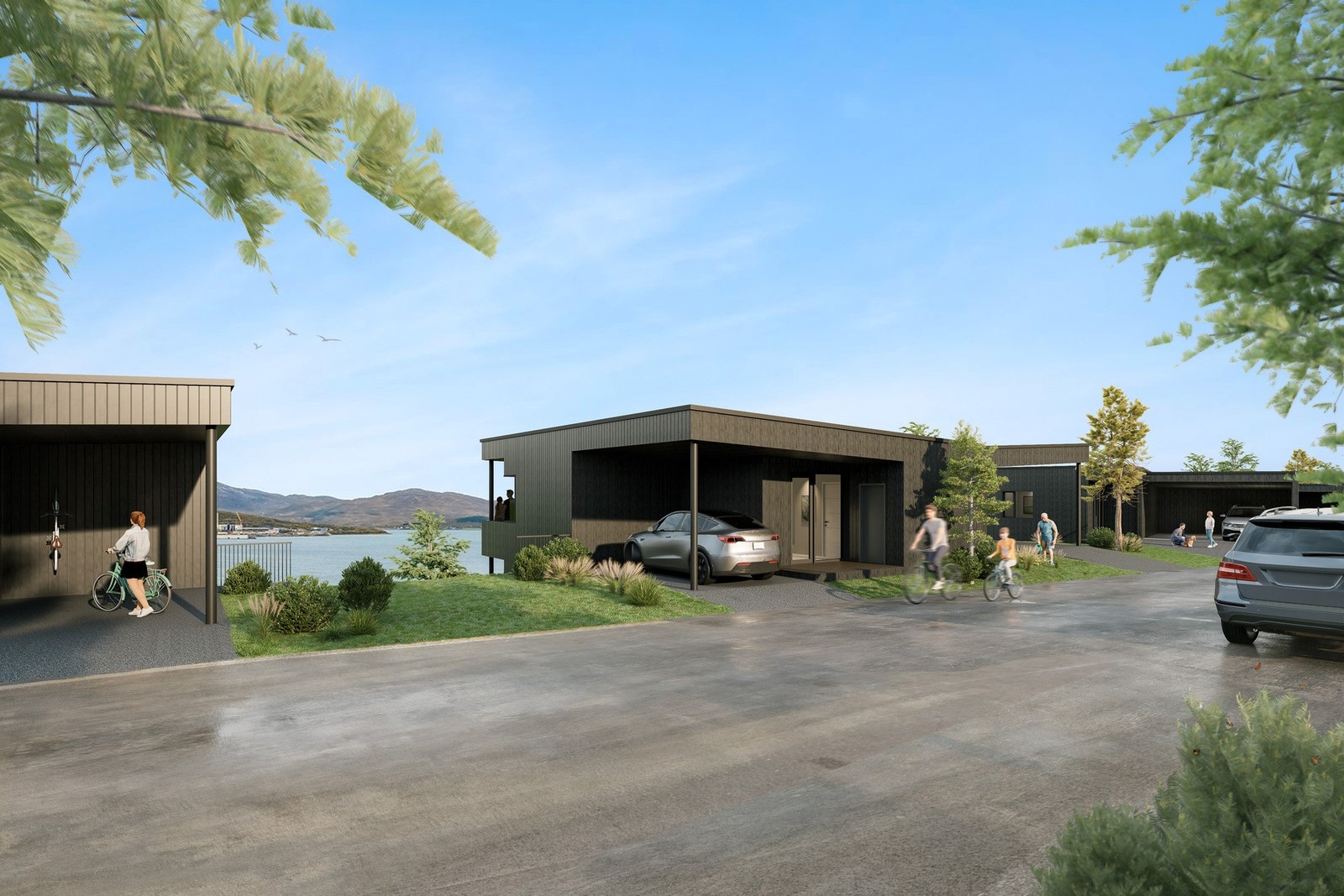 Alle boligene leveres med biloppstillingsplass i carport. Galleribilde