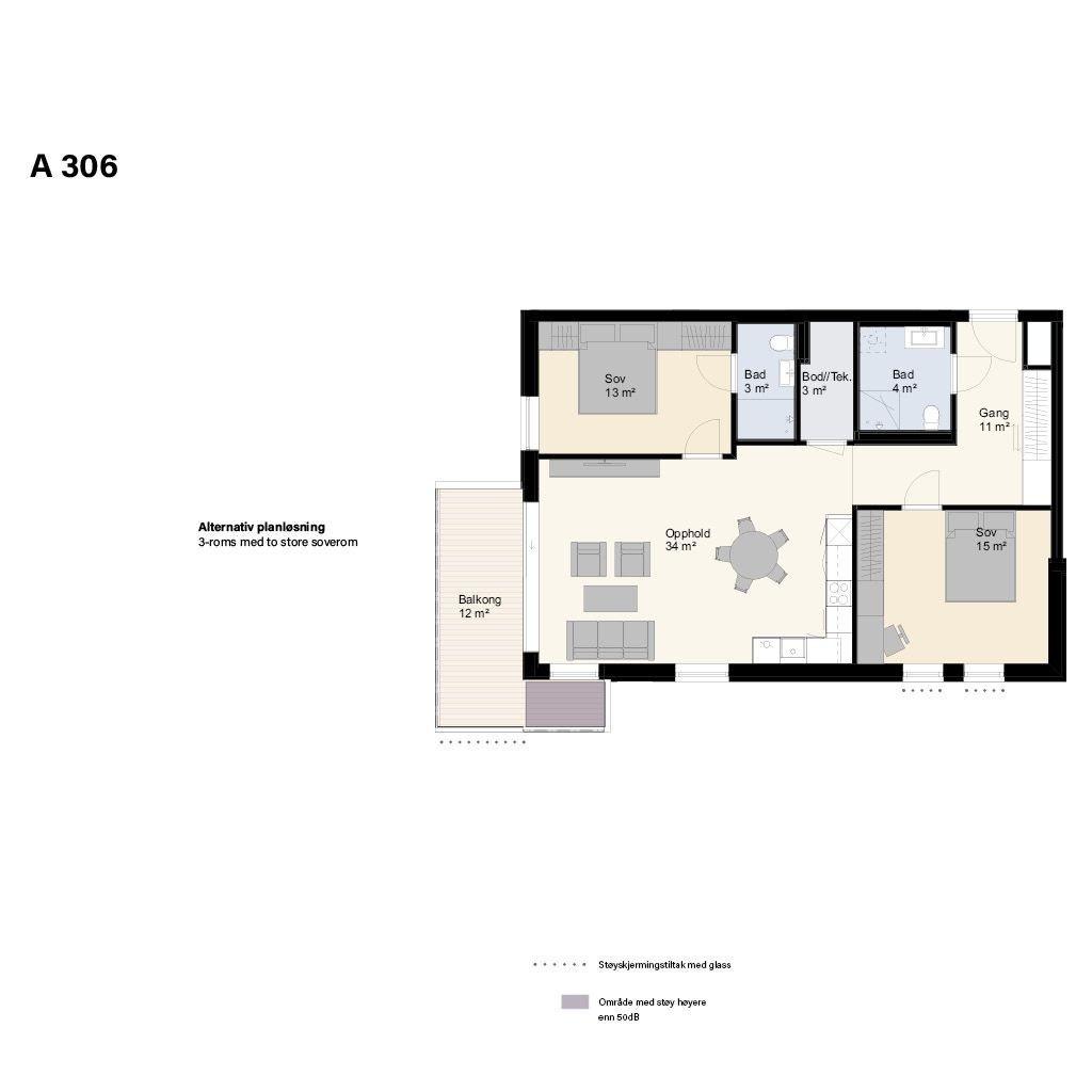 Alternativ plantegning A306 Galleribilde