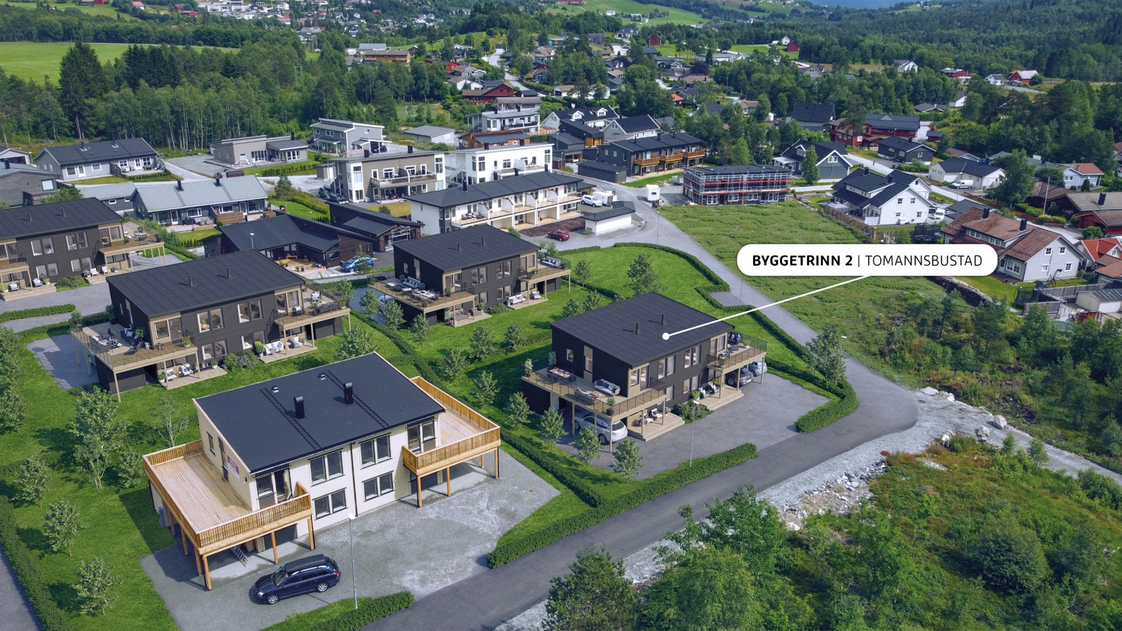 Neste byggesteg. illustrasjon på tenkt utforming av uteområdet Galleribilde