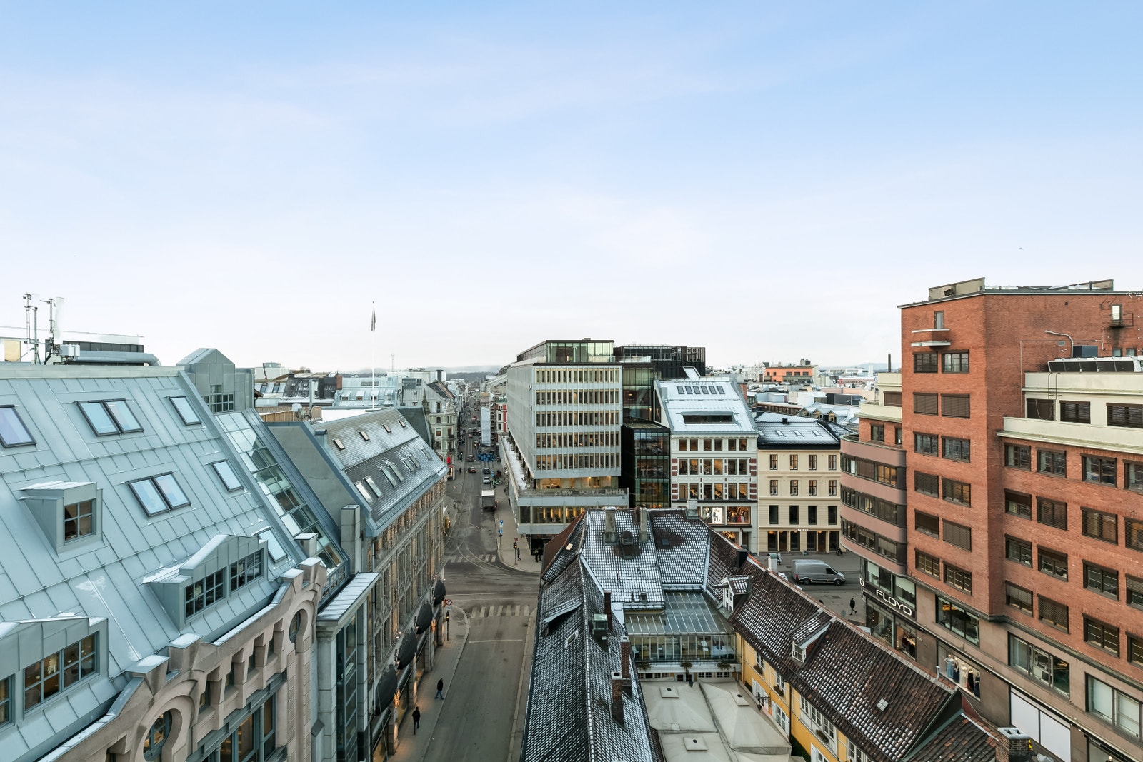 Utsikt fra 9. etasje, utsikt mot Stortorvet Galleribilde