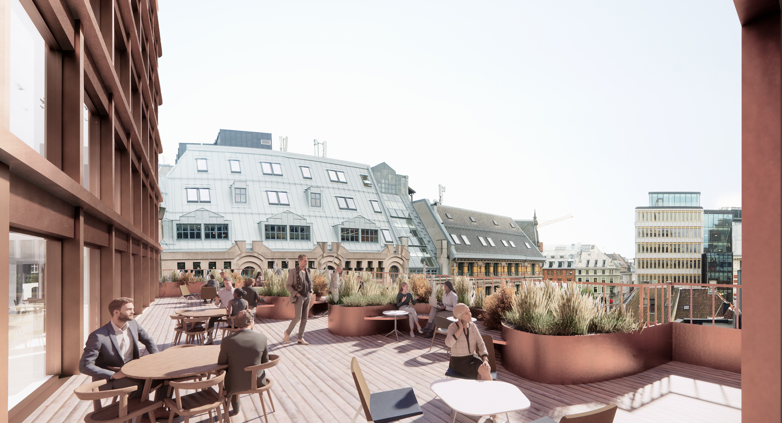 Takterrasse i 5. etasje med utgang fra personalrestaurant Galleribilde