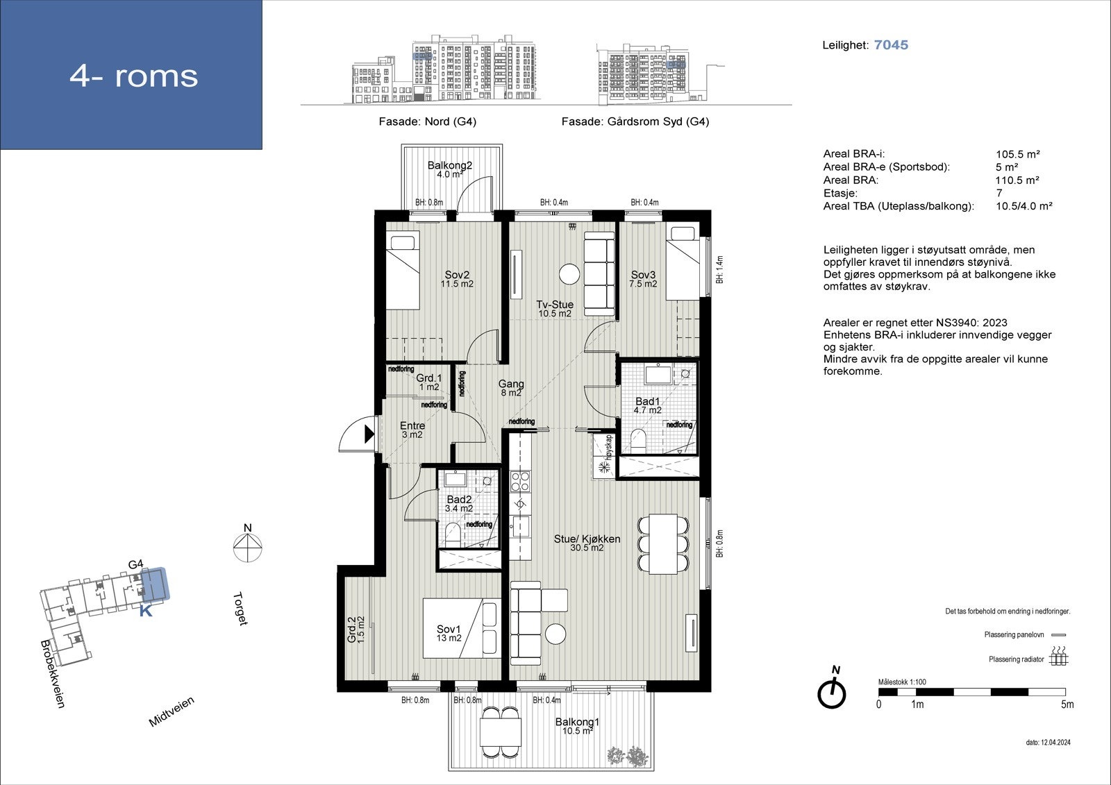 Planløsning leilighet Galleribilde