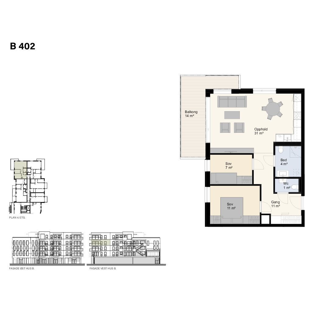 Plantegning B402 Galleribilde