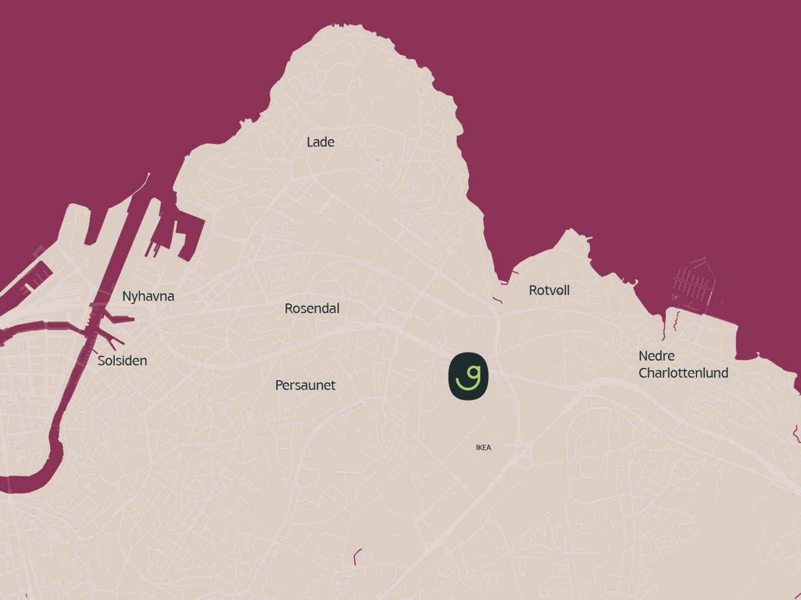 Området grenser mot Travbanen i sør-øst, og ligger meget sentralt til med nærhet til kollektivtransport, flotte turområder på Lade og handelsområder på Leangen/Lade. Galleribilde