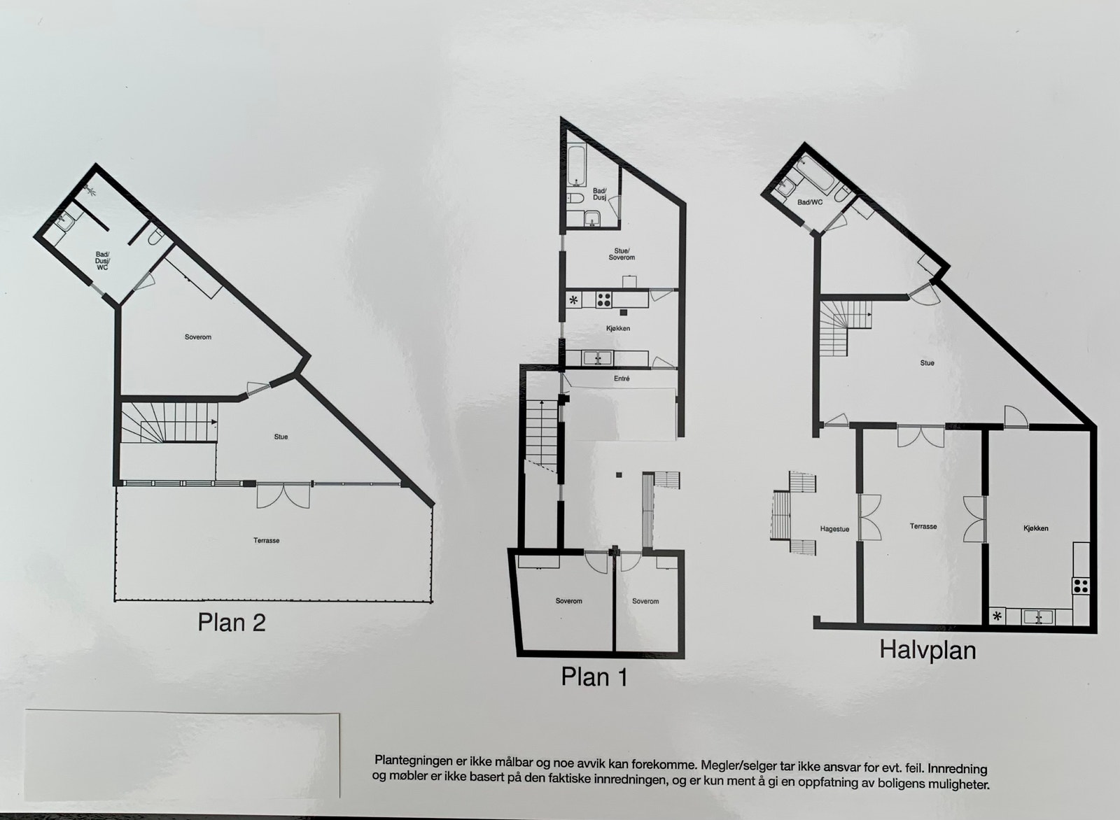 Plan tegning. Plan 1. Plan 2. Halvplan. Galleribilde