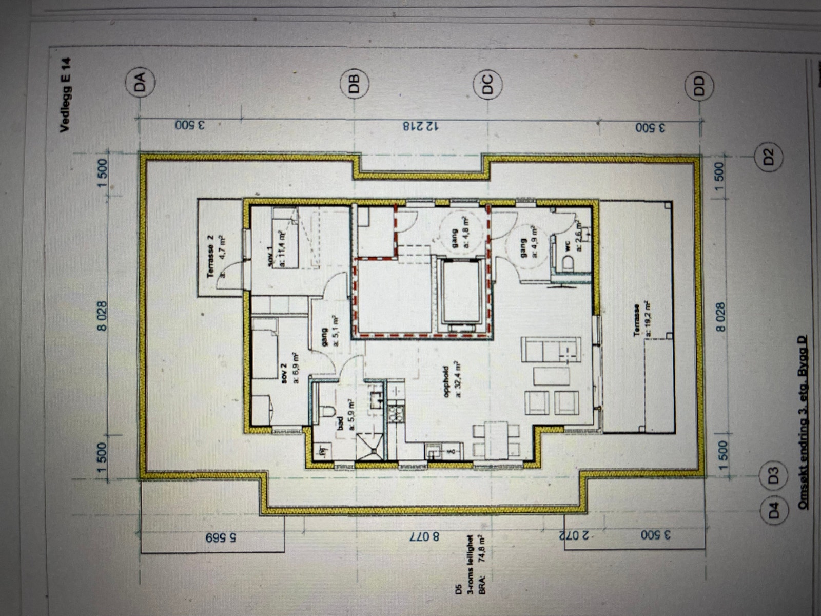 Plantegning leilighet D5 Galleribilde