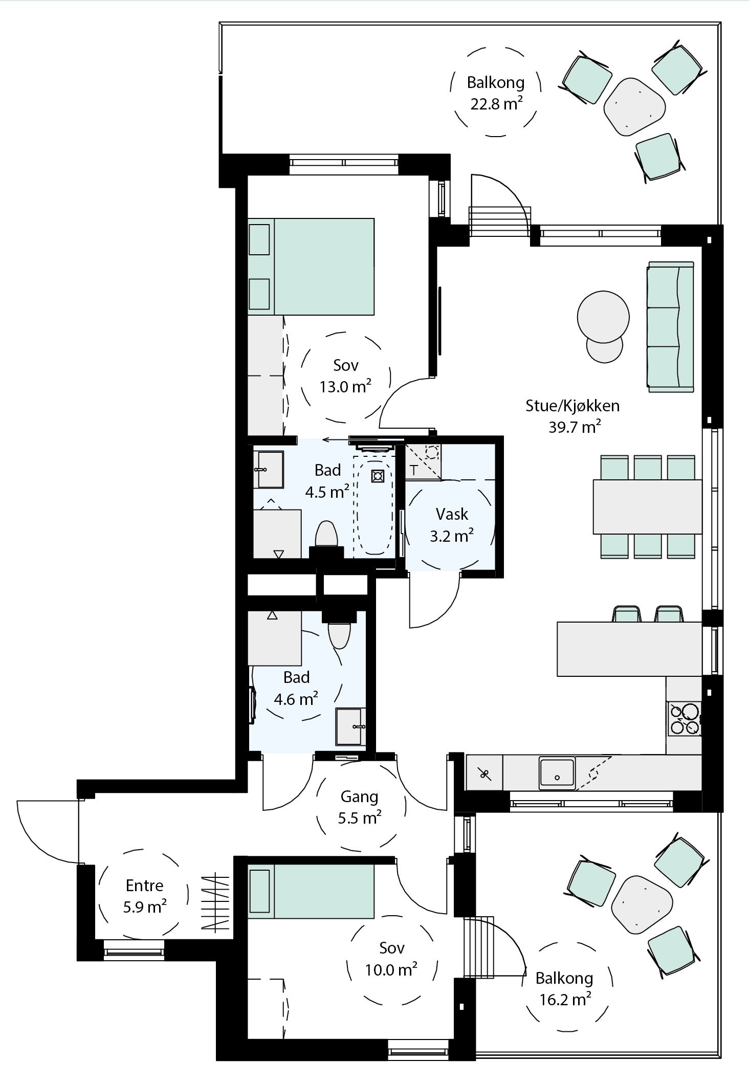 Plantegning leilighet 503 Galleribilde
