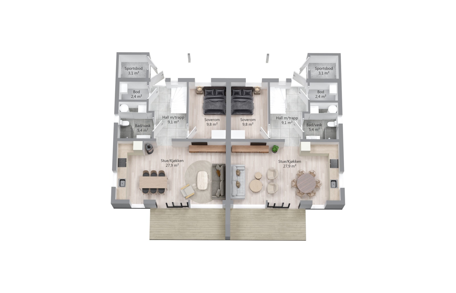 Plantegning 1. etasje Galleribilde