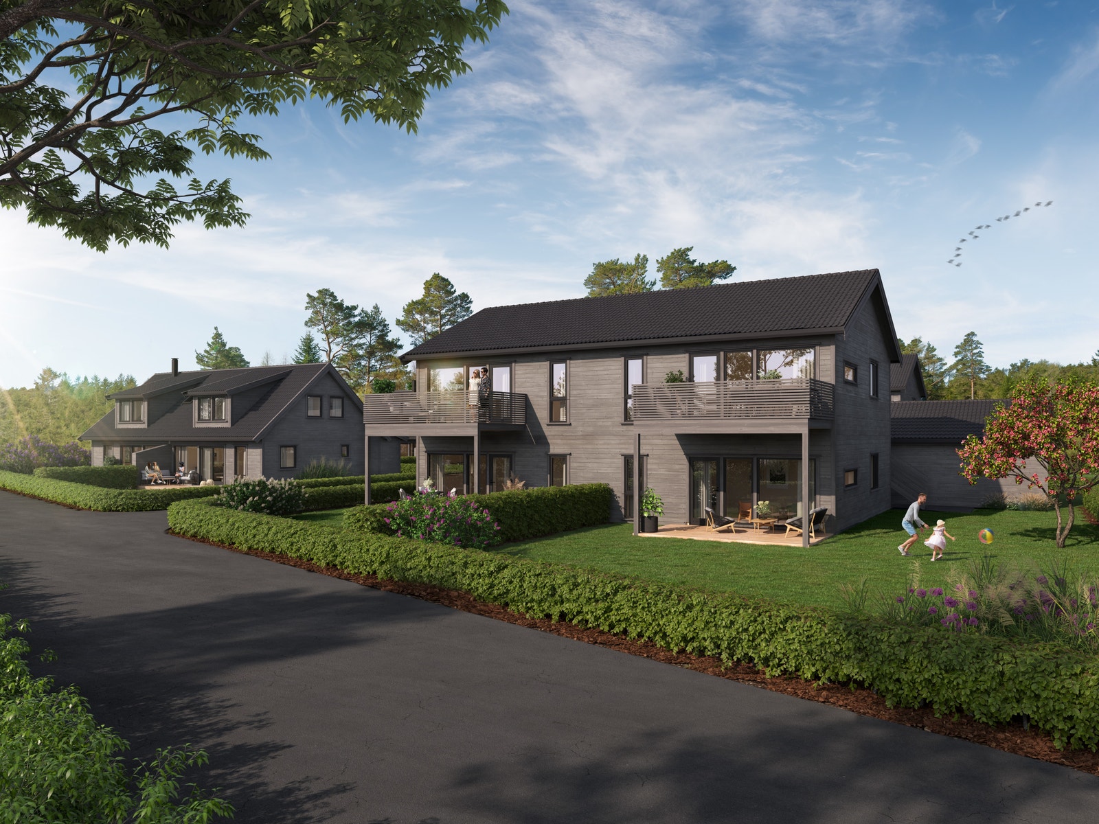 2-mannsbolig og leiligheter sett fra sørøst. Galleribilde