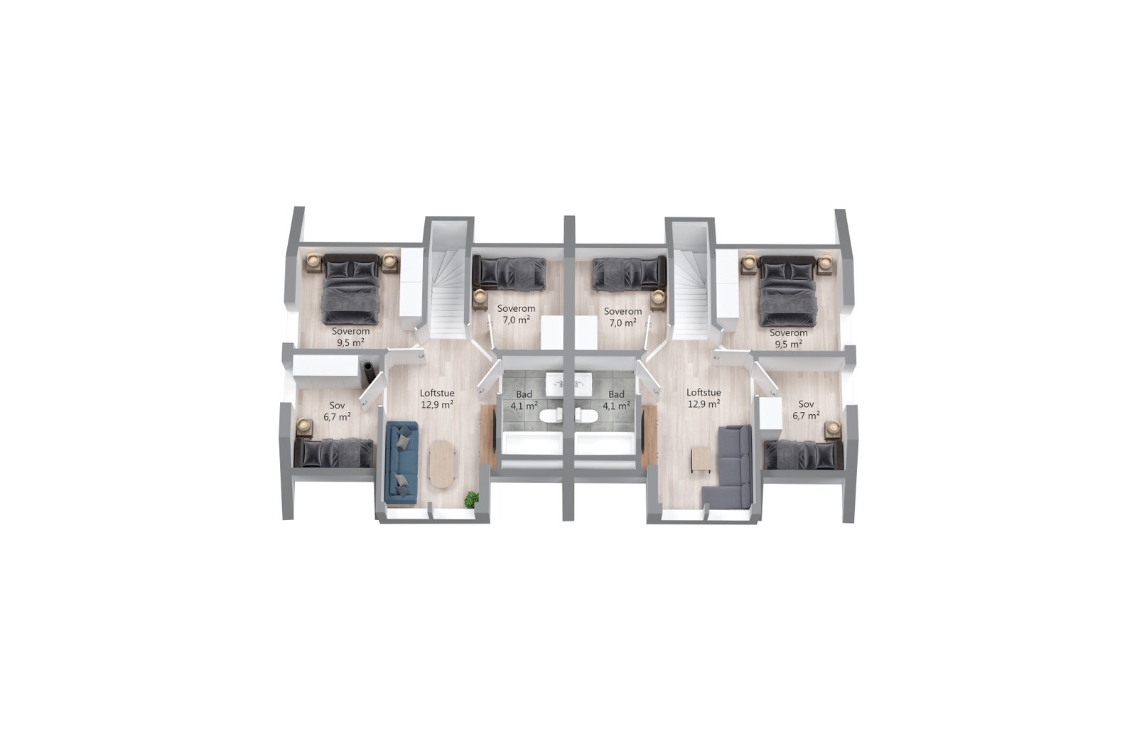 Plantegning 2. etasje Galleribilde