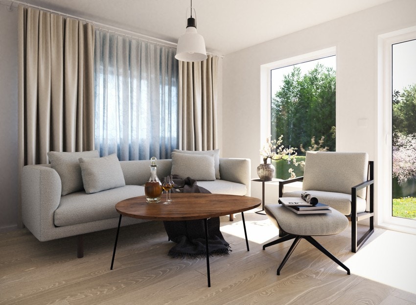 Innvendig, stuen i 1. etasje. Illustrasjonsbilde og avvik kan forekomme. Galleribilde