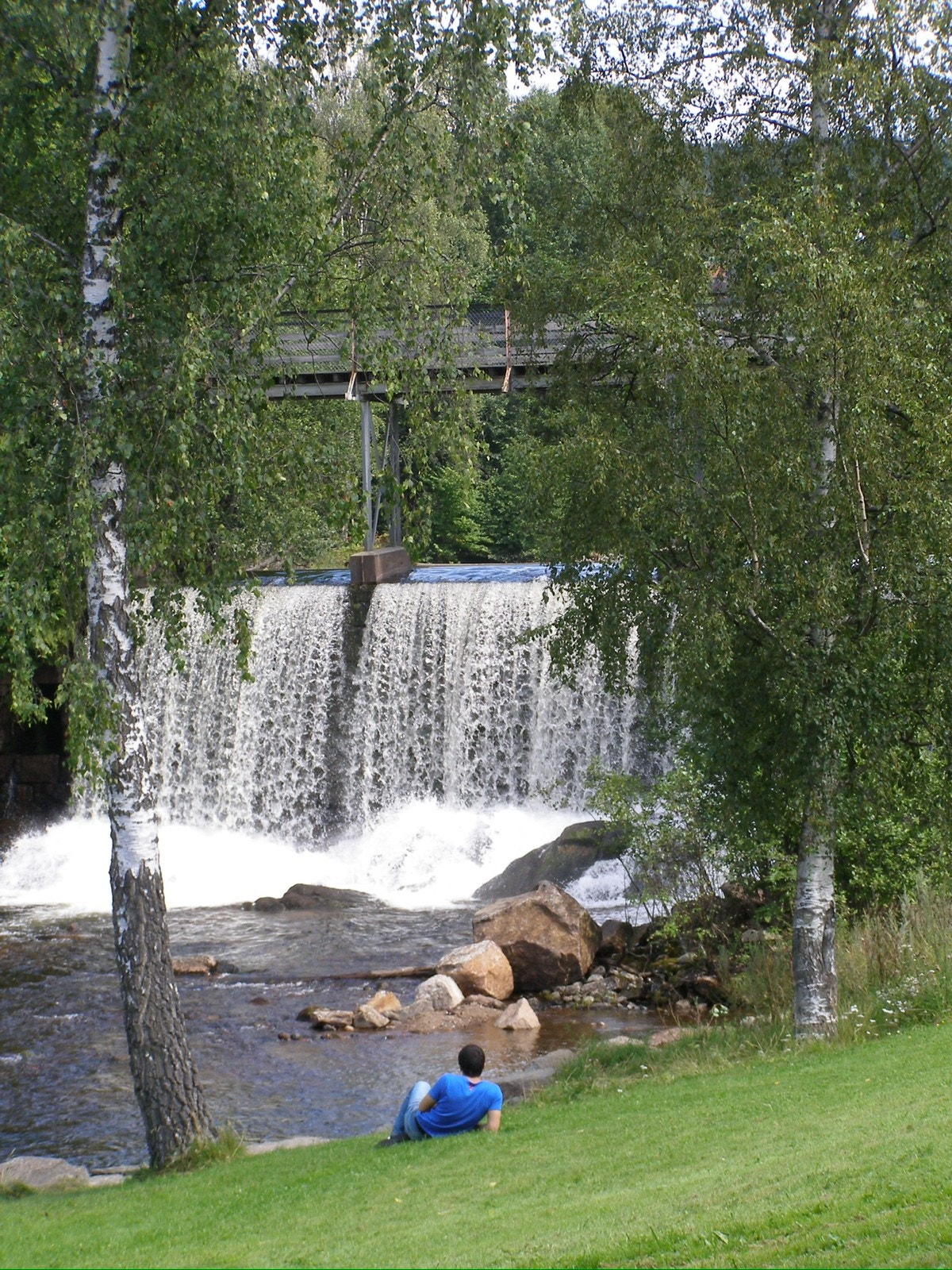 Flott ved Akerselva og Frysja om sommeren Galleribilde