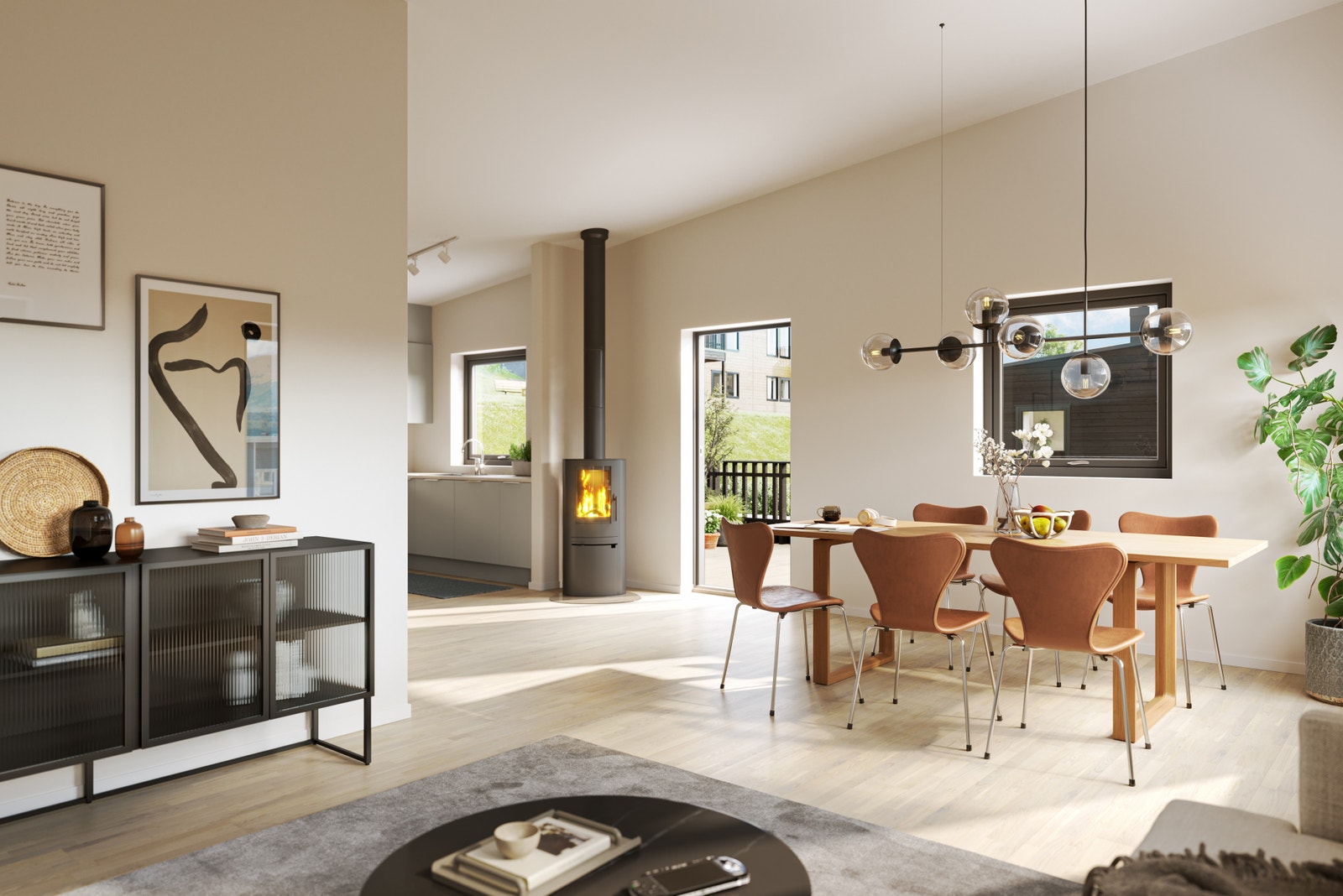 Interiør seksjon 4 hus 2. Illustrasjon. Galleribilde