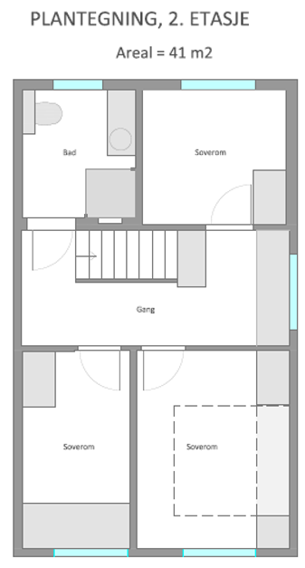 Plantegning 2. etasje Galleribilde