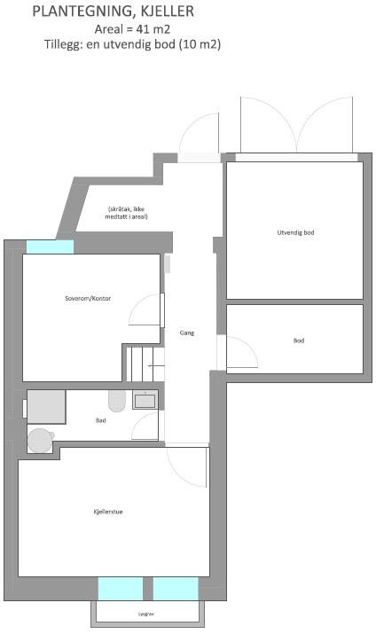 Plantegning kjeller. Galleribilde