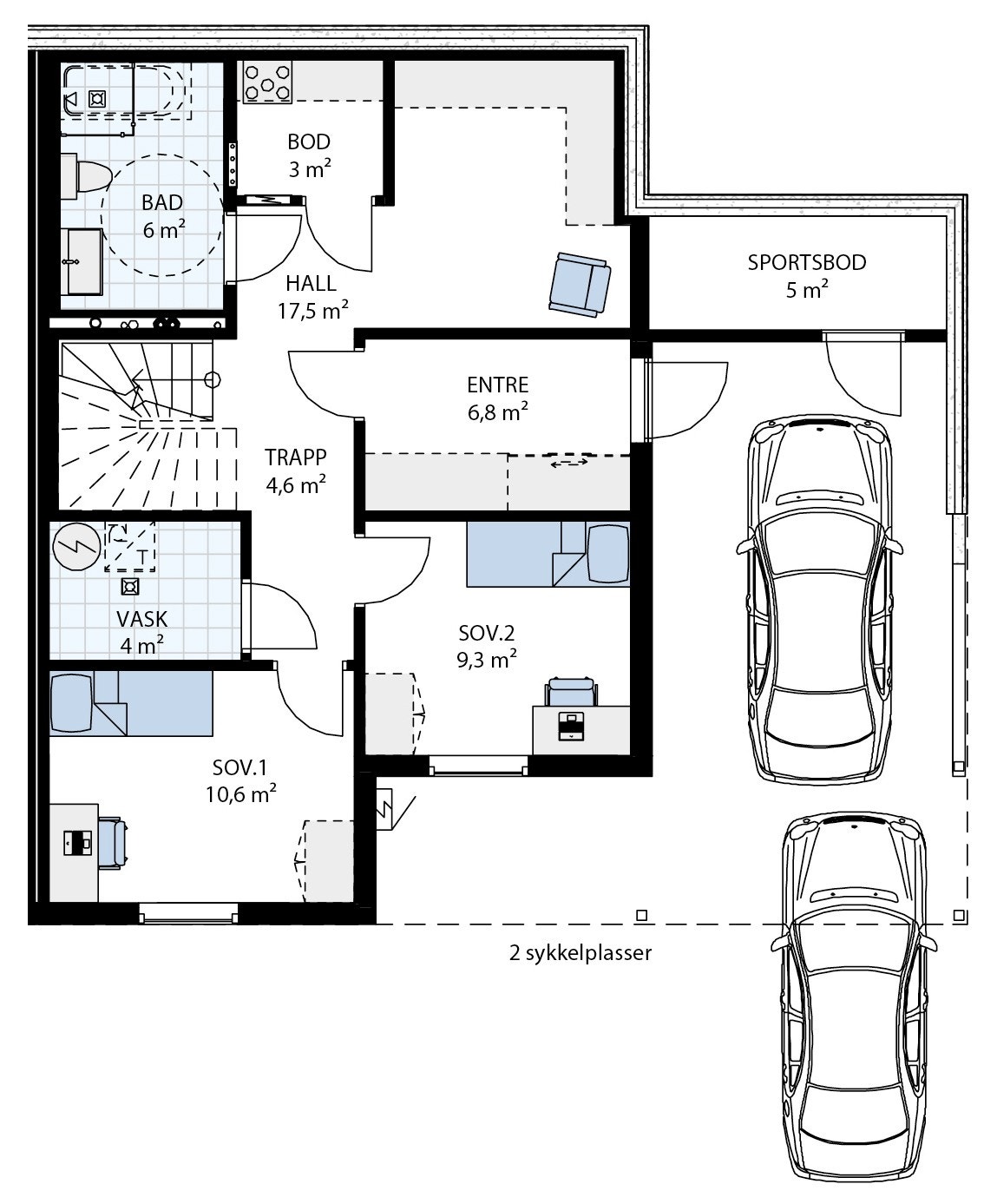 Planløsning underetasje Galleribilde