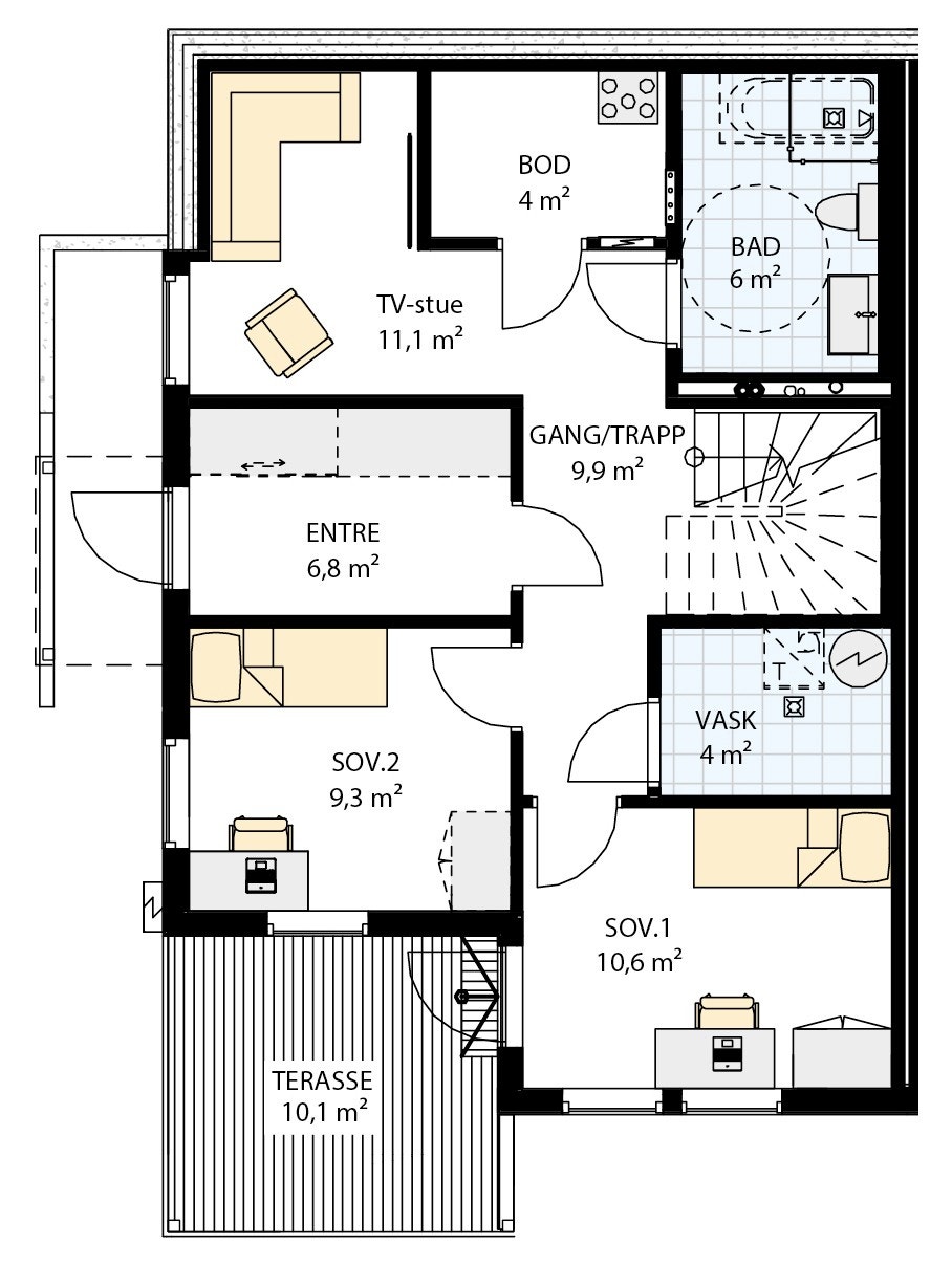 Plantegning underetasje. Galleribilde
