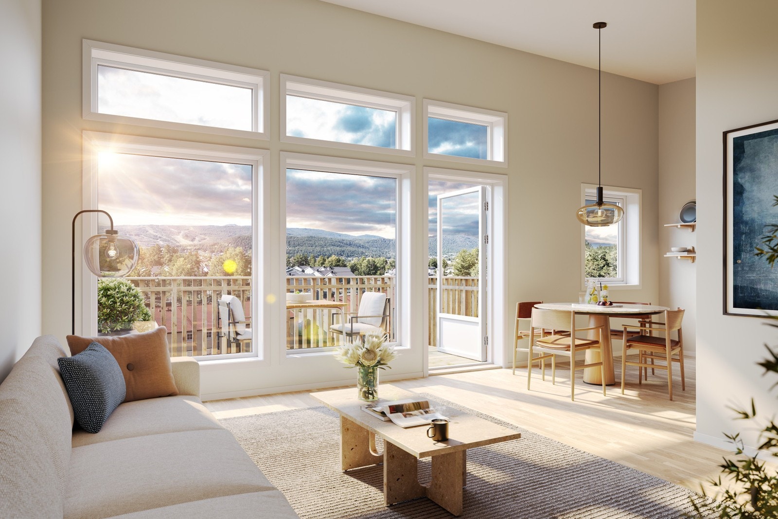 Bilde fra stuen i leilighetene. Galleribilde