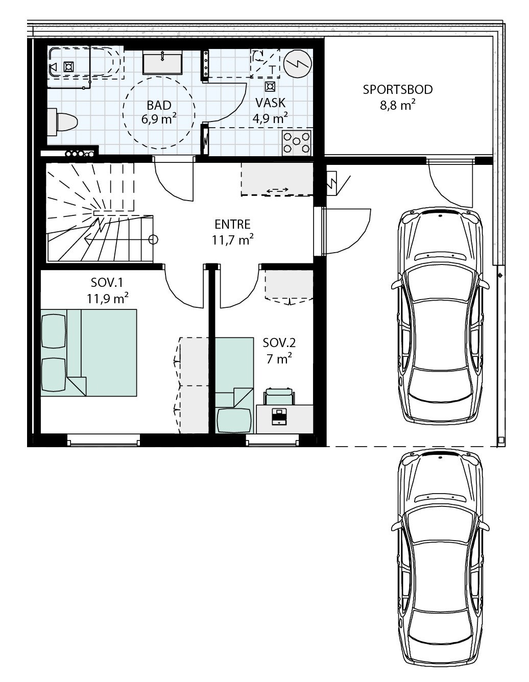 Plantegning underetasje Galleribilde