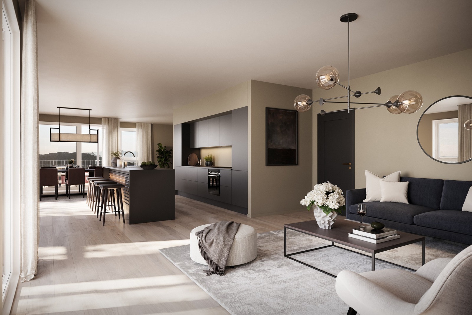 Leilighetene er delikate og lyse - her får du også muligheten til å sette preg på ditt nye hjem. Galleribilde