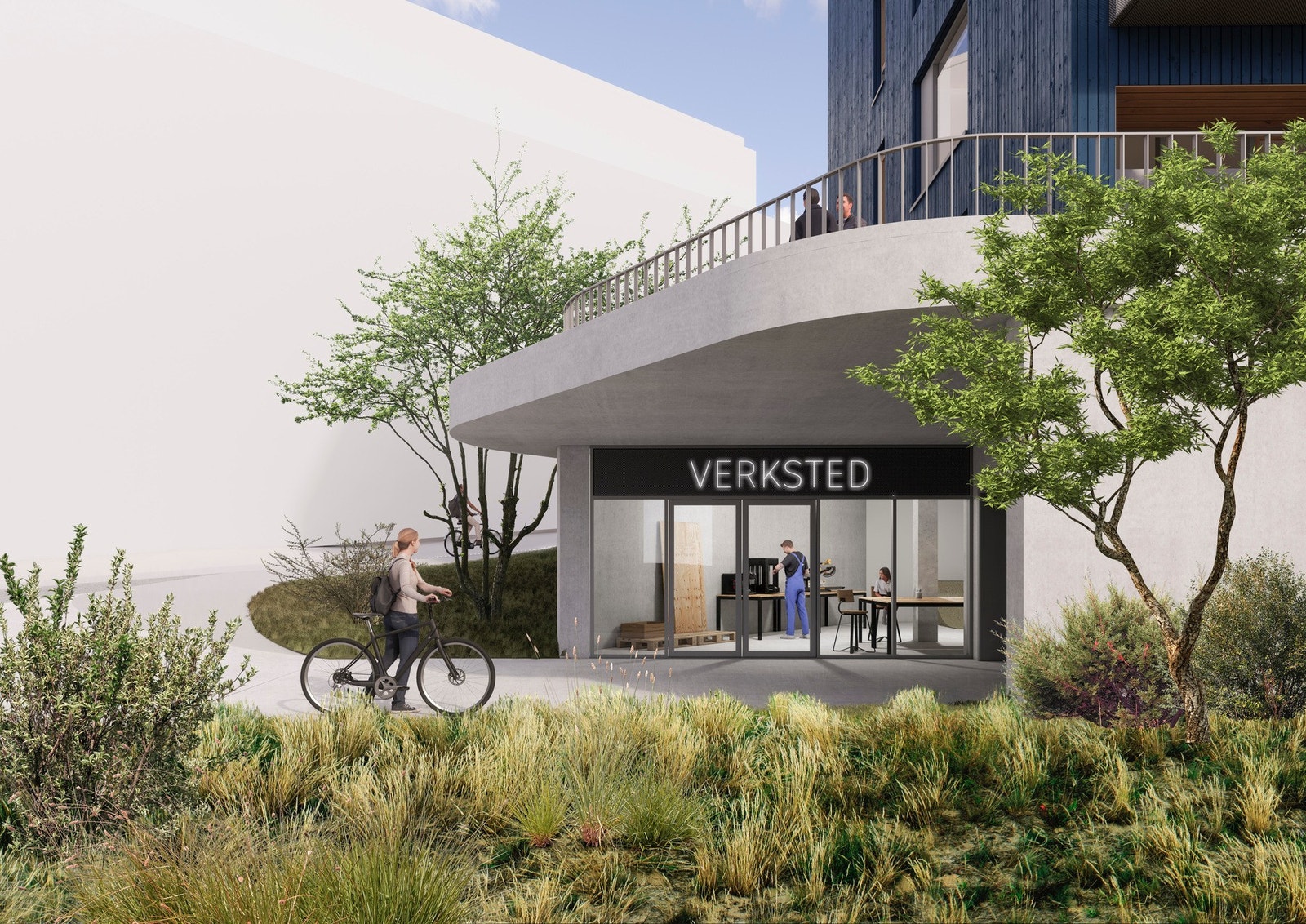 Det unike nabolaget i Molobyen vil sette sitt preg på hverdagen, med lune
byrom hvor du kan møte naboene og bli med på det som skjer Galleribilde