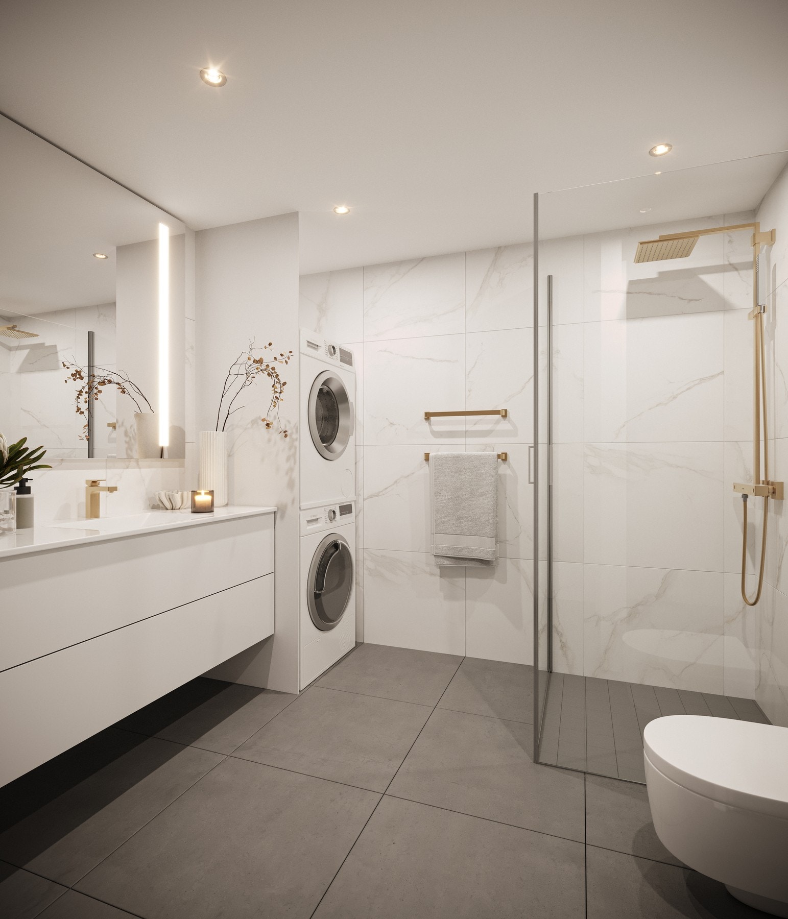 Start og slutt dagen din på et bad som både er komfortabelt og funksjonelt. Galleribilde