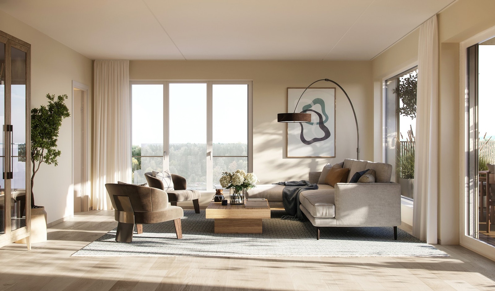 Du kan velge mellom 3 ulike interiørkonsepter, uten ekstra kostnad. Galleribilde