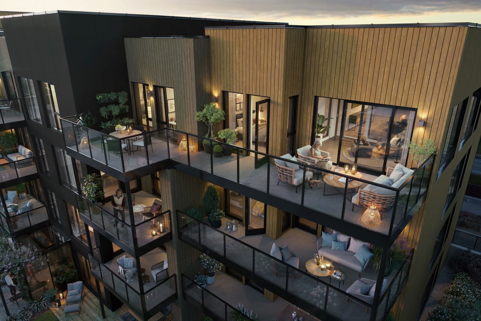 Illustrasjon av utvendig terrasse Galleribilde