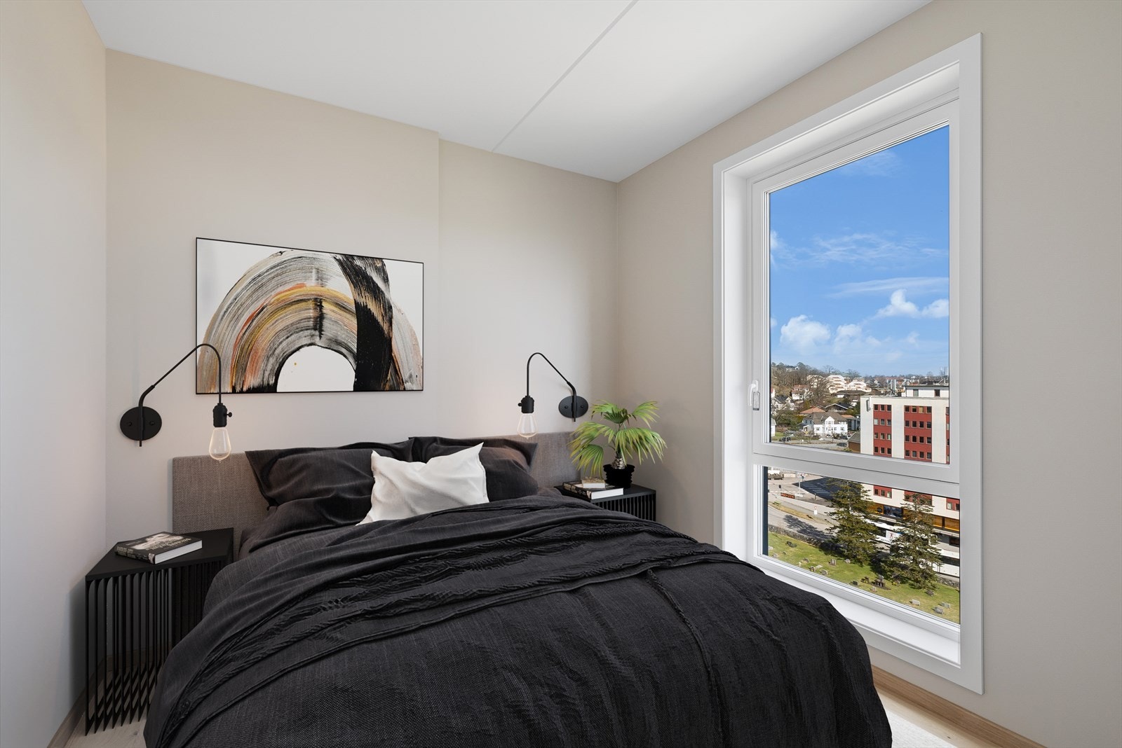 Boligen har 3 soverom. Hovedsoverom med tilgang til privat bad. . Bildene er digitalt stylet. Galleribilde