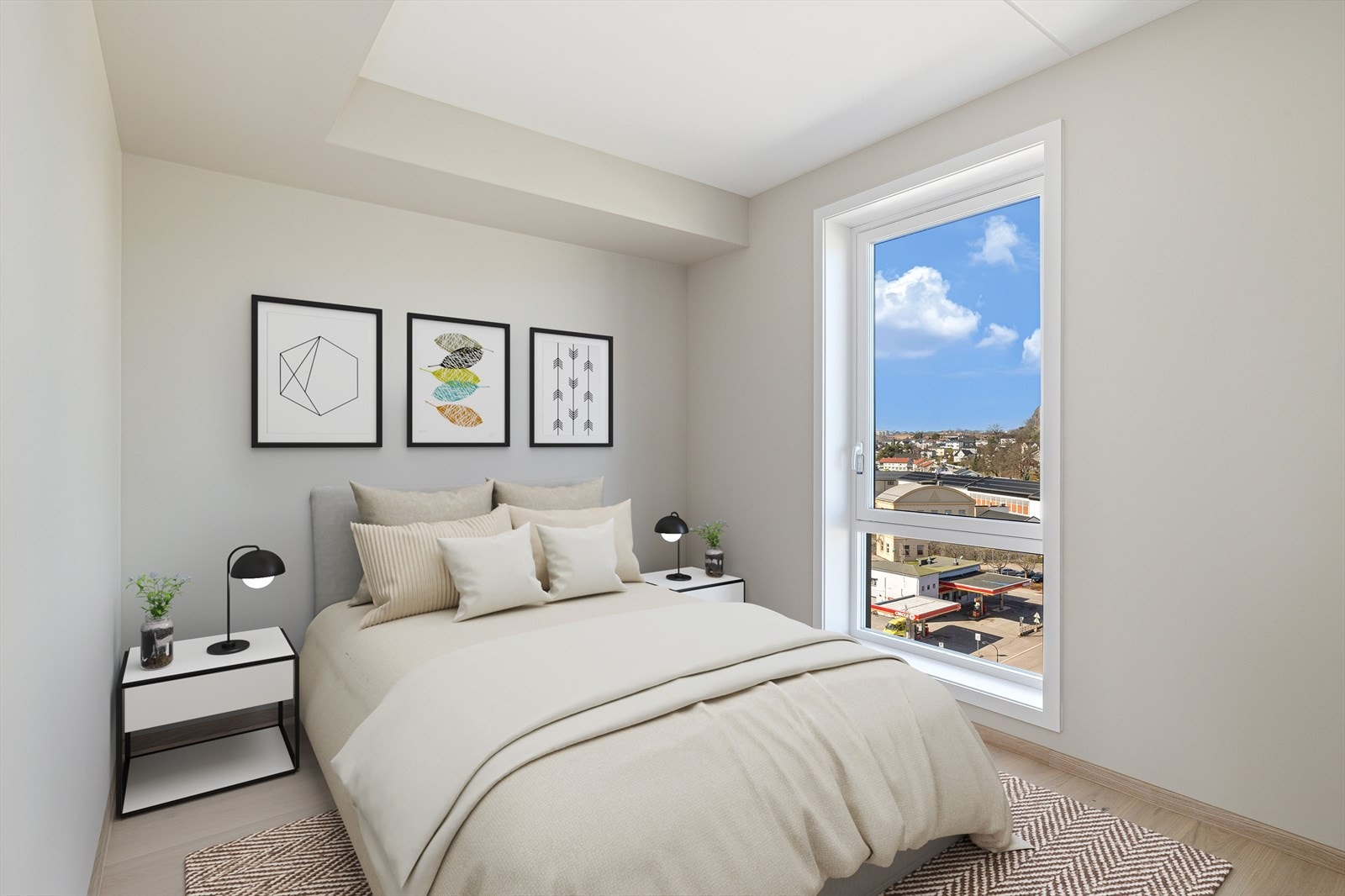 Boligen har 3 soverom. Hovedsoverom med tilgang til privat bad. . Bildene er digitalt stylet. Galleribilde