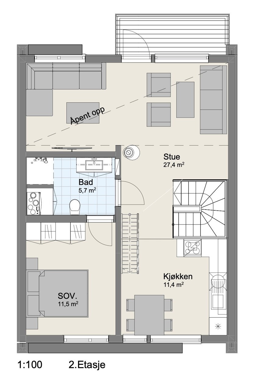 Plantegning 2.etasje (Trinn 2). Galleribilde