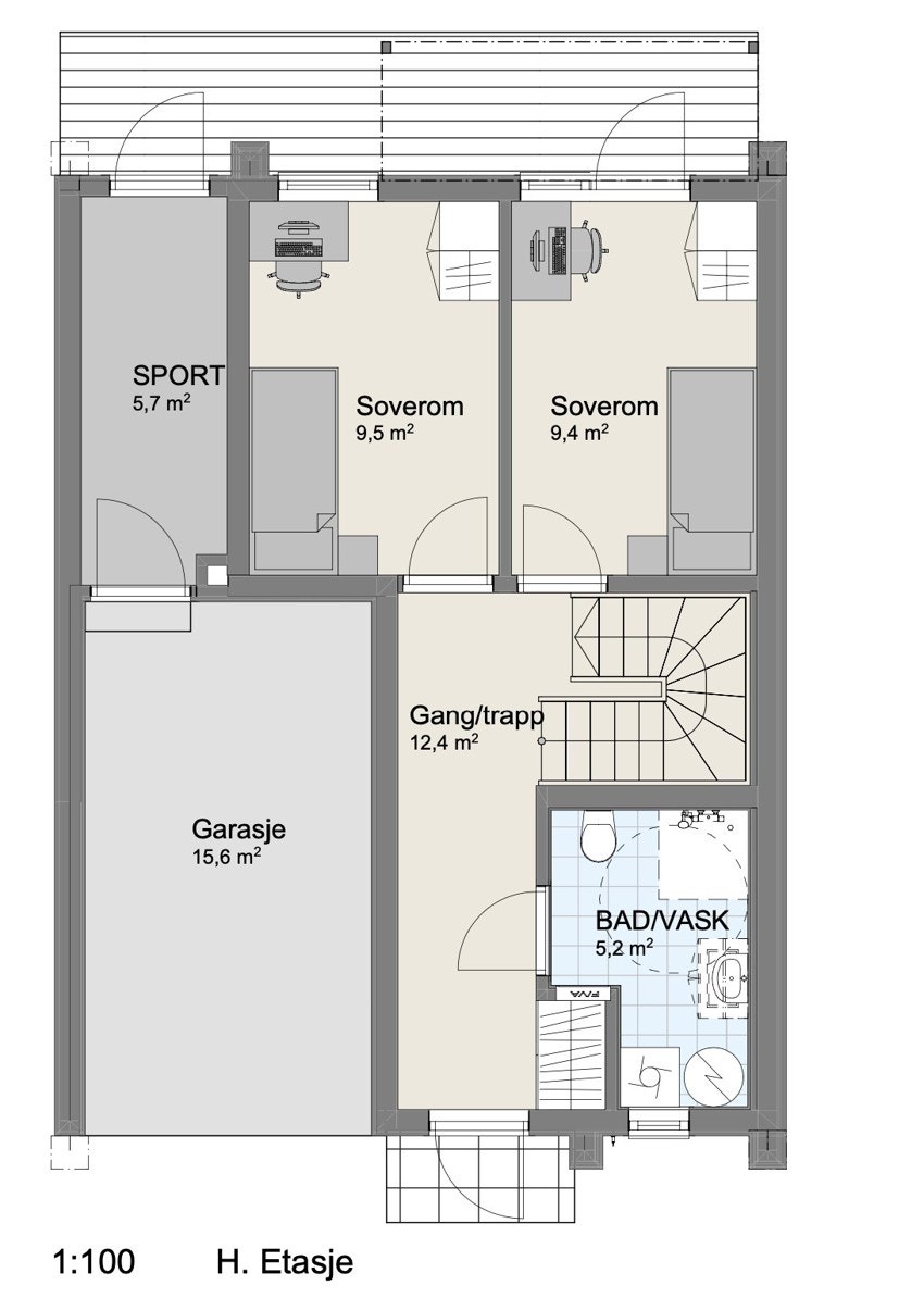 Plantegning 1.etasje (Trinn 2). Galleribilde