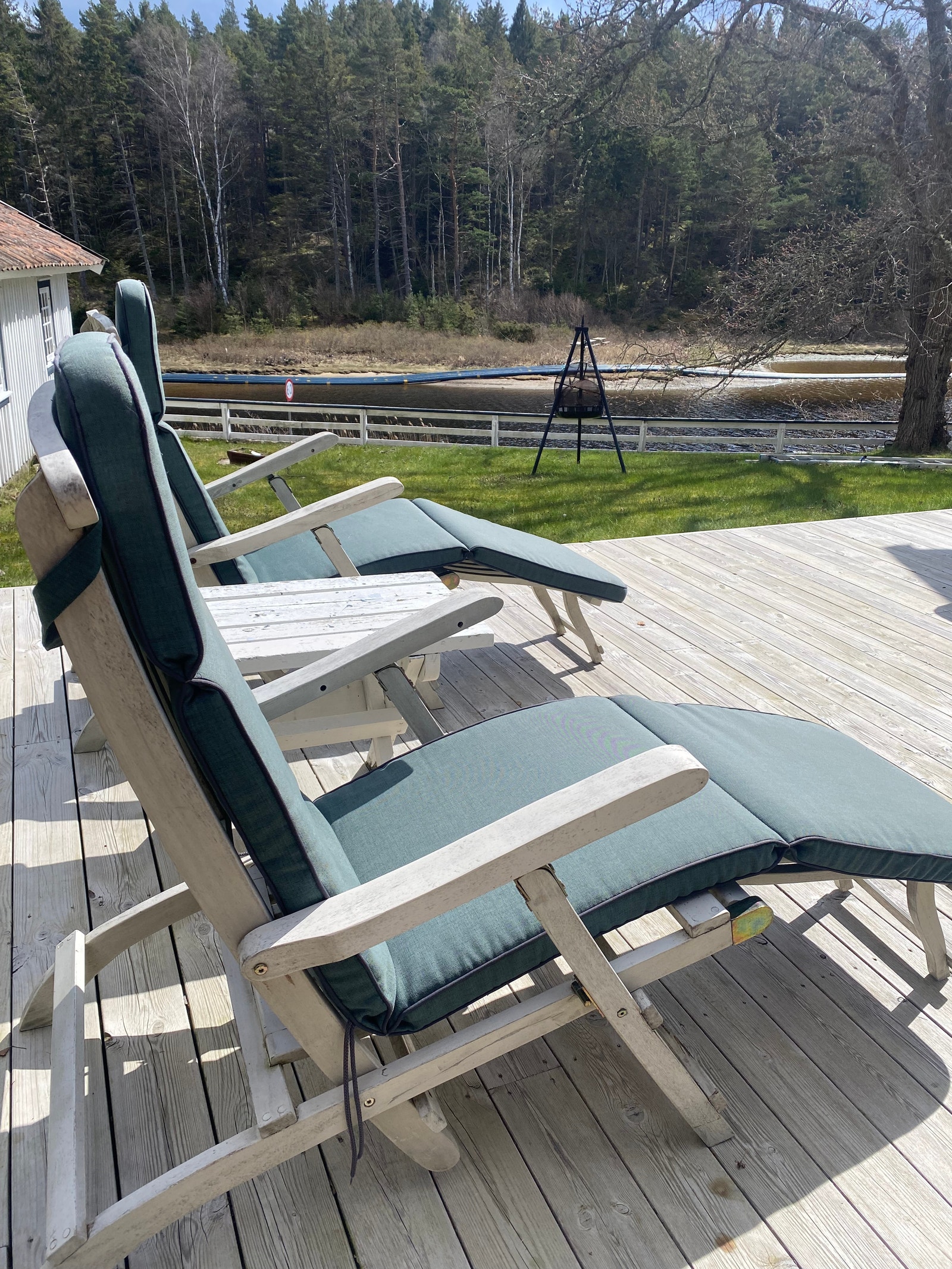 Stor skjermet platting og hage Galleribilde