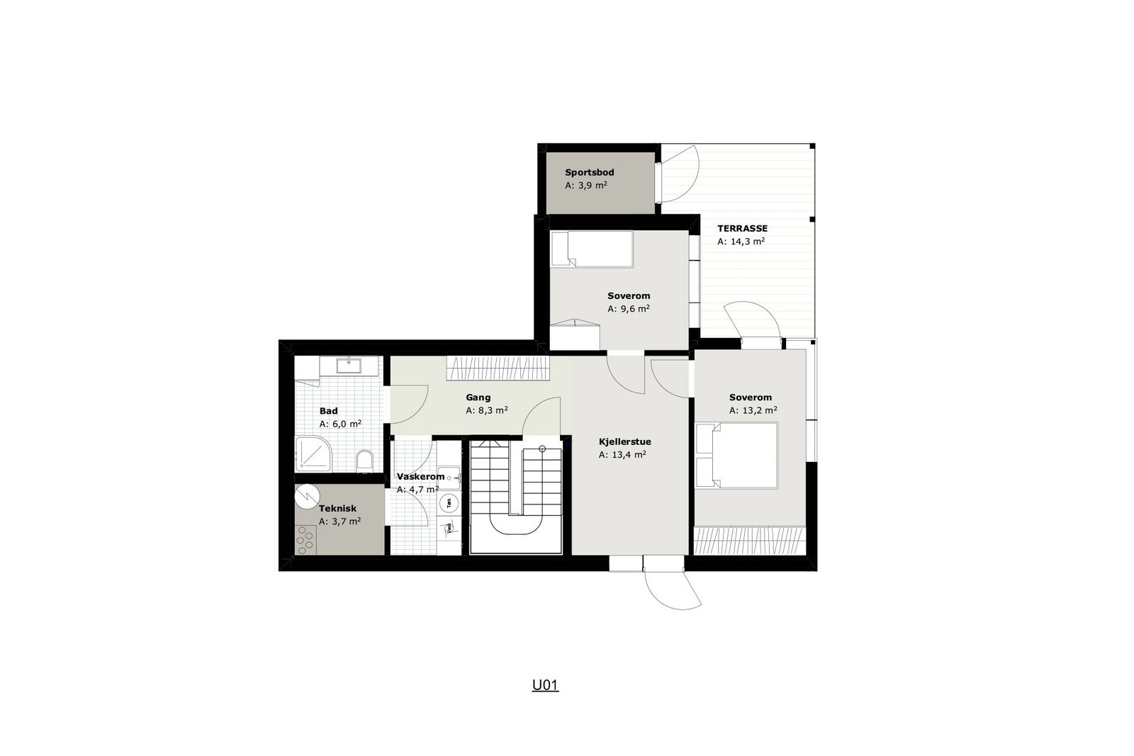 Plantegning underetasje Galleribilde