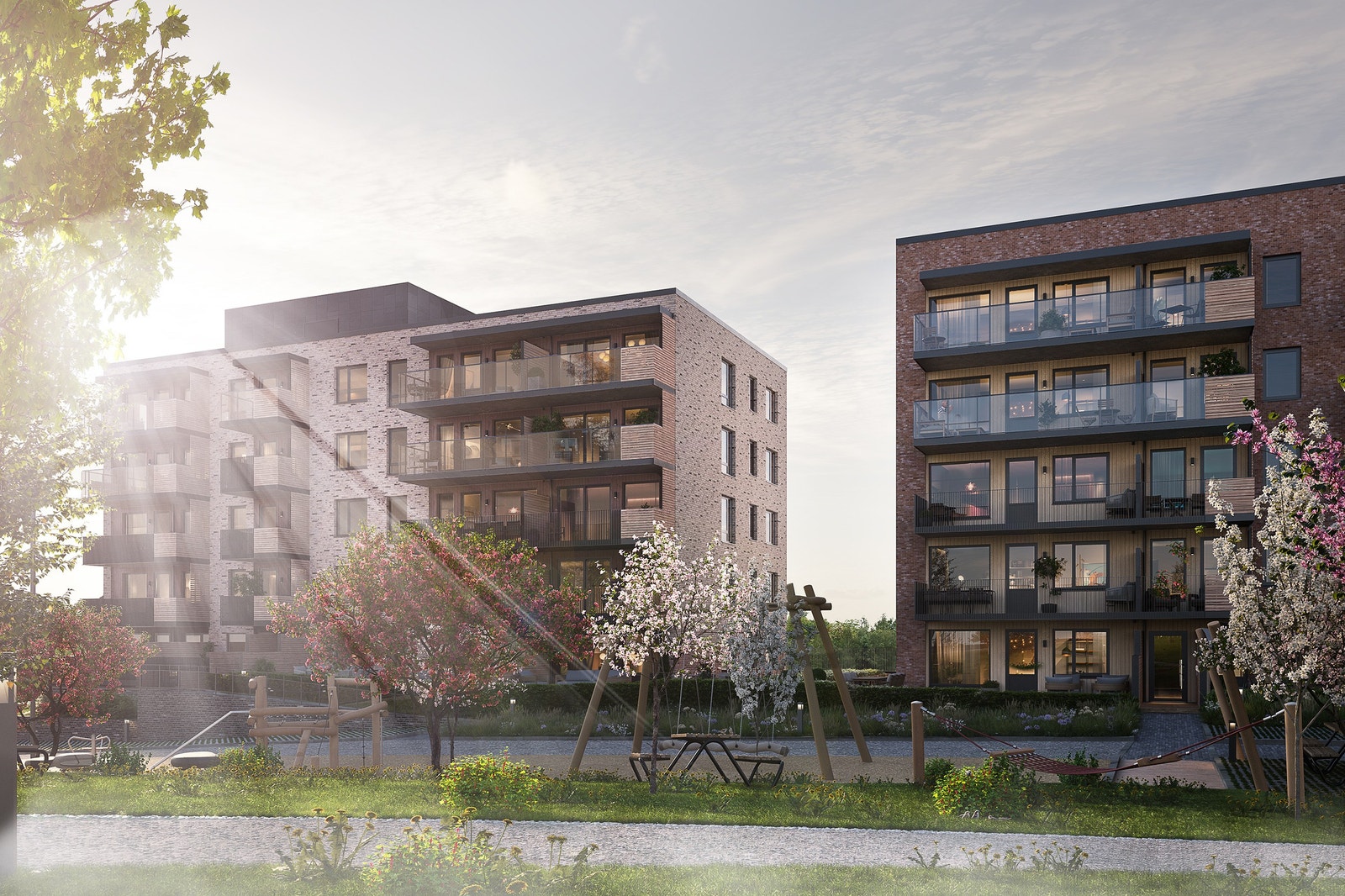 Her blir det grønne uteområder, lekeapparater - et sted hvor alle kan trives Galleribilde