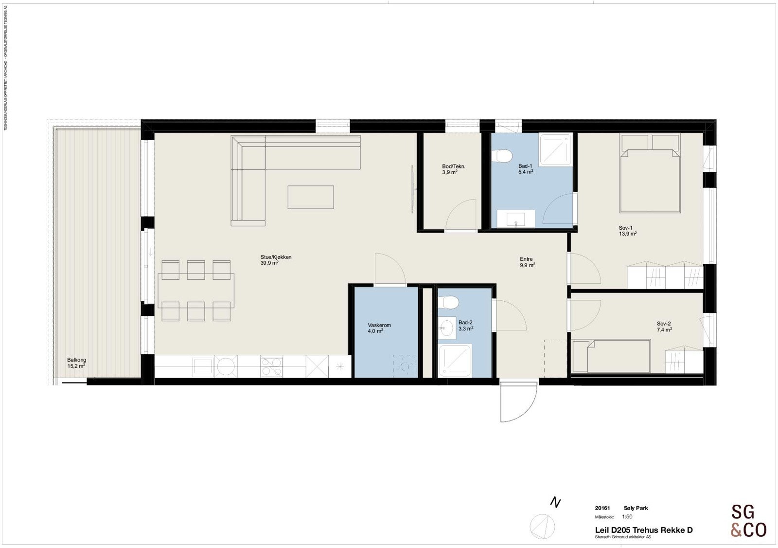 Plantegning Trehus D205. Galleribilde