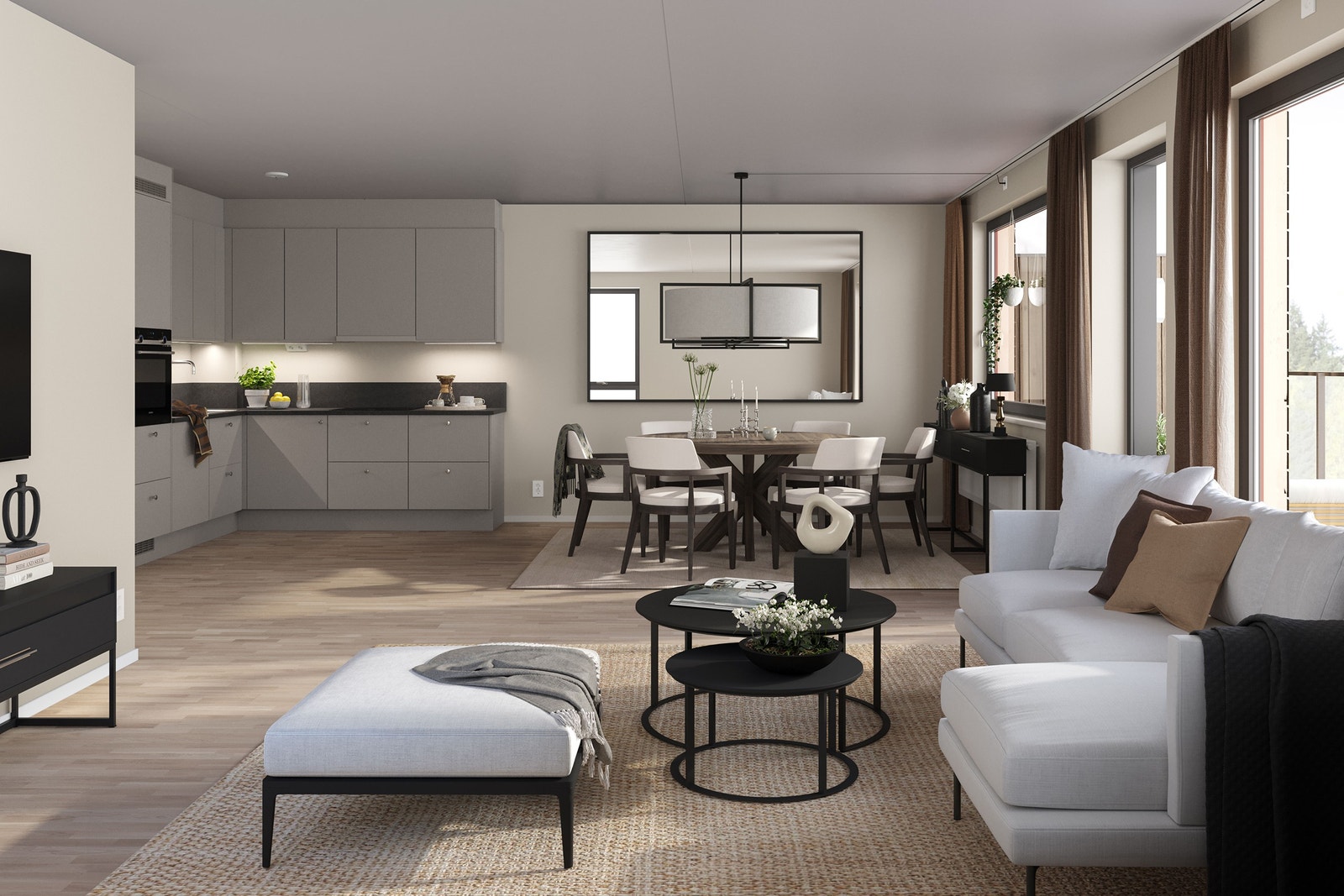 Lekkert kjøkken fra Vedum med hvitevarer fra Siemens inkludert. Illustrasjon Galleribilde