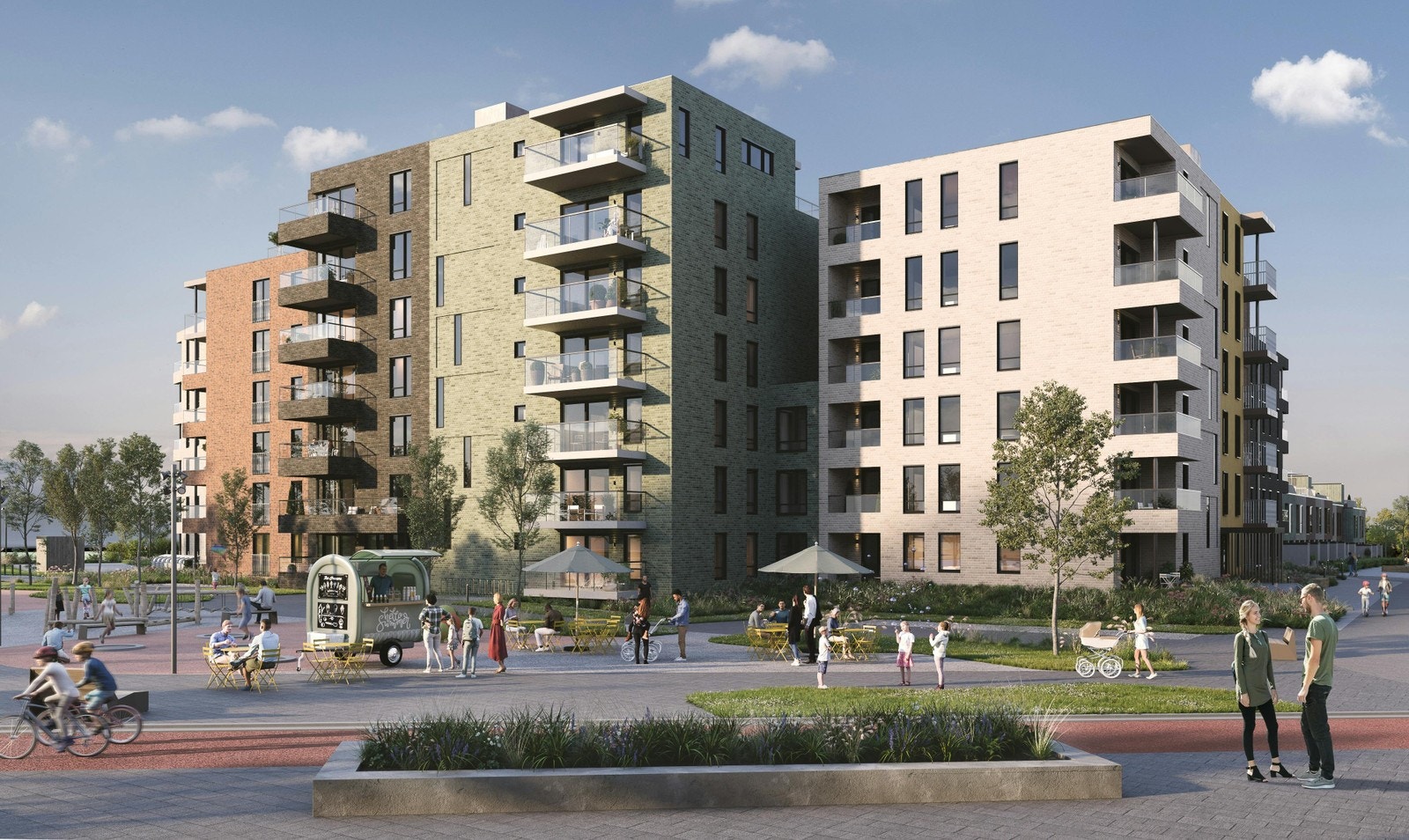 Fasade ut mot torg Galleribilde