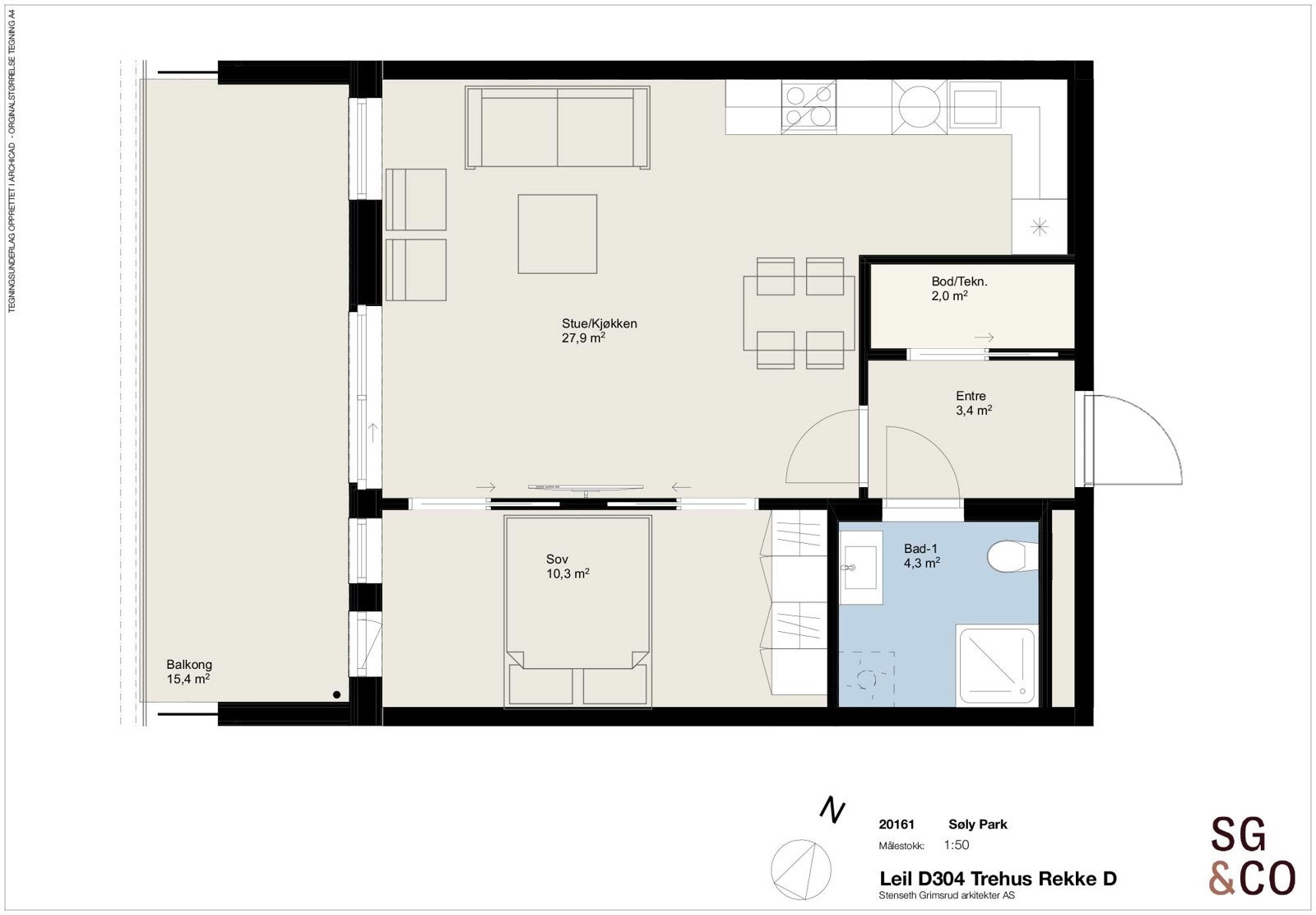 Plantegning Trehus D304. Galleribilde