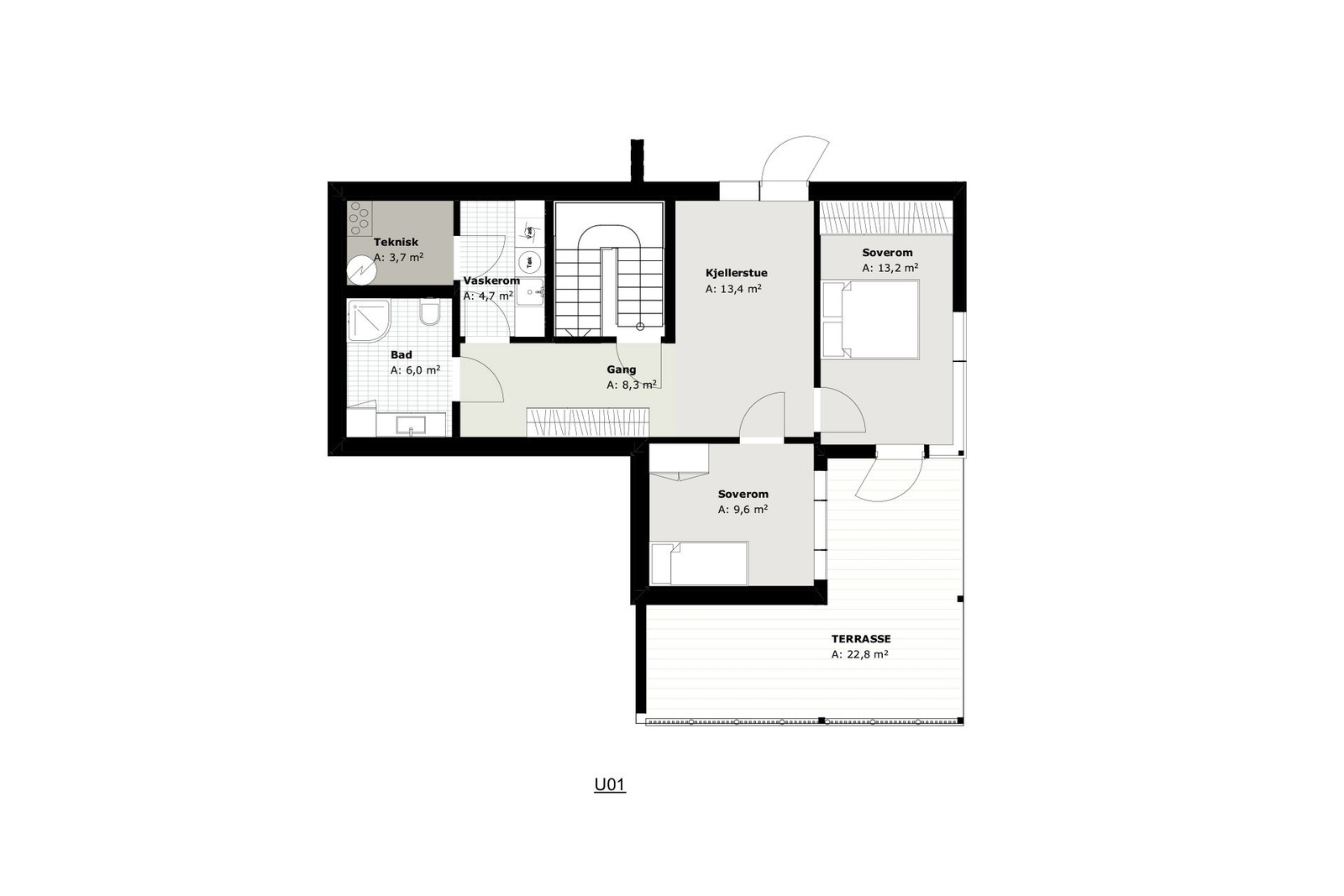Plantegning underetasje Galleribilde