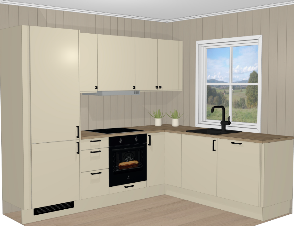 Illustrasjon av kjøkken fra Sigdal Galleribilde