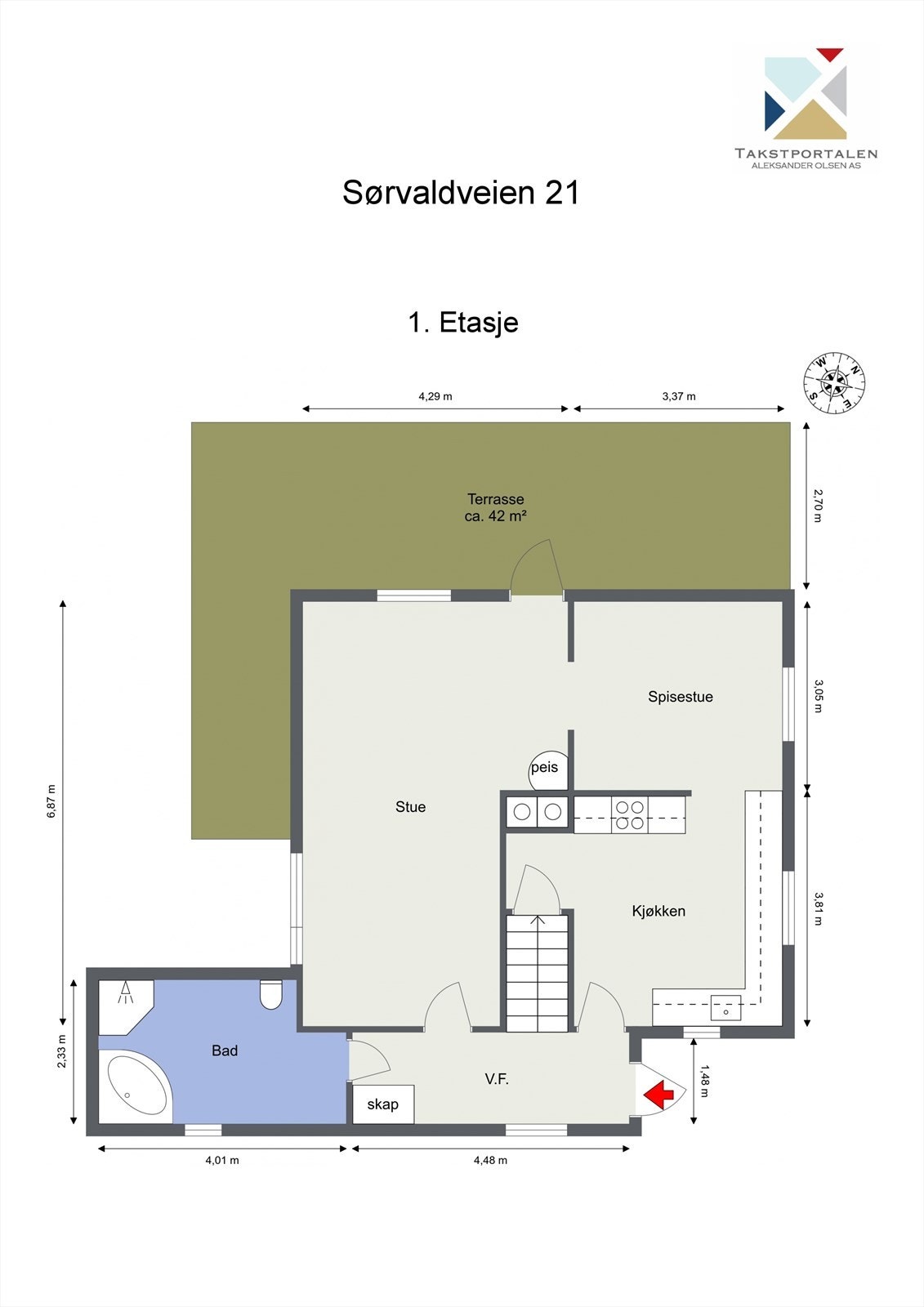 Plantegning 1. etasje Galleribilde